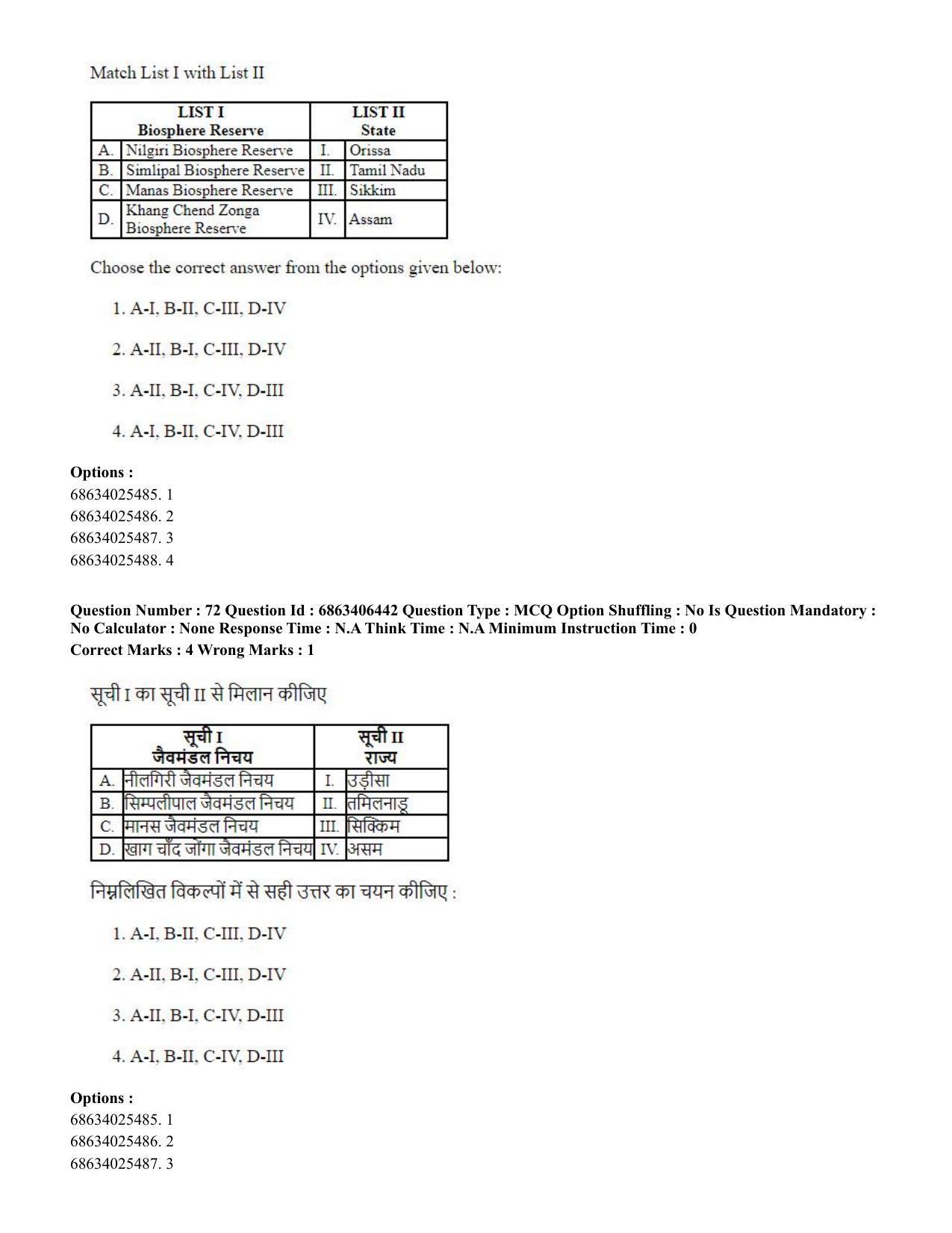 CUET PG 2023: SCQP28 – Zoology (Eng.) - Shift 3 (05-06-2023) Question Paper - Page 70