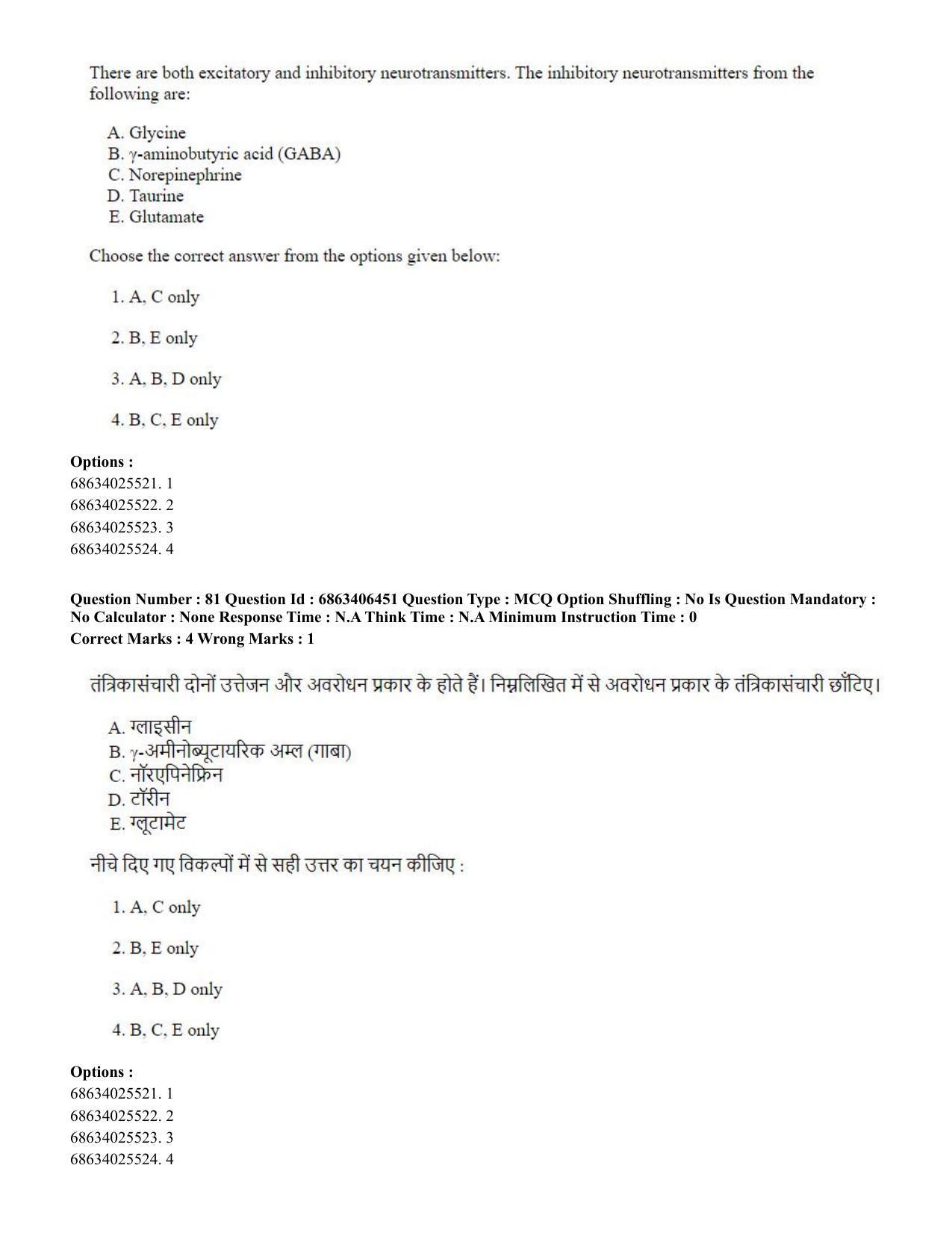 CUET PG 2023: SCQP28 – Zoology (Eng.) - Shift 3 (05-06-2023) Question Paper - Page 81