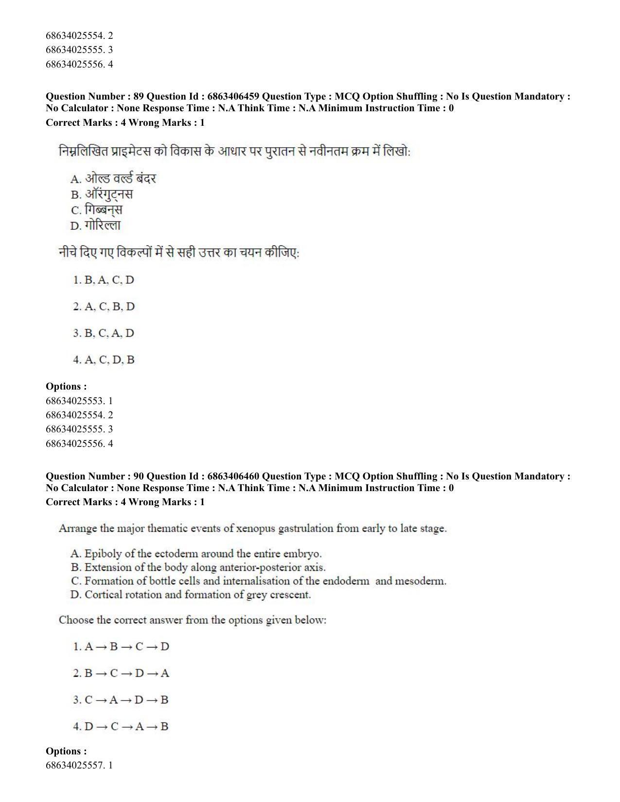 CUET PG 2023: SCQP28 – Zoology (Eng.) - Shift 3 (05-06-2023) Question Paper - Page 90
