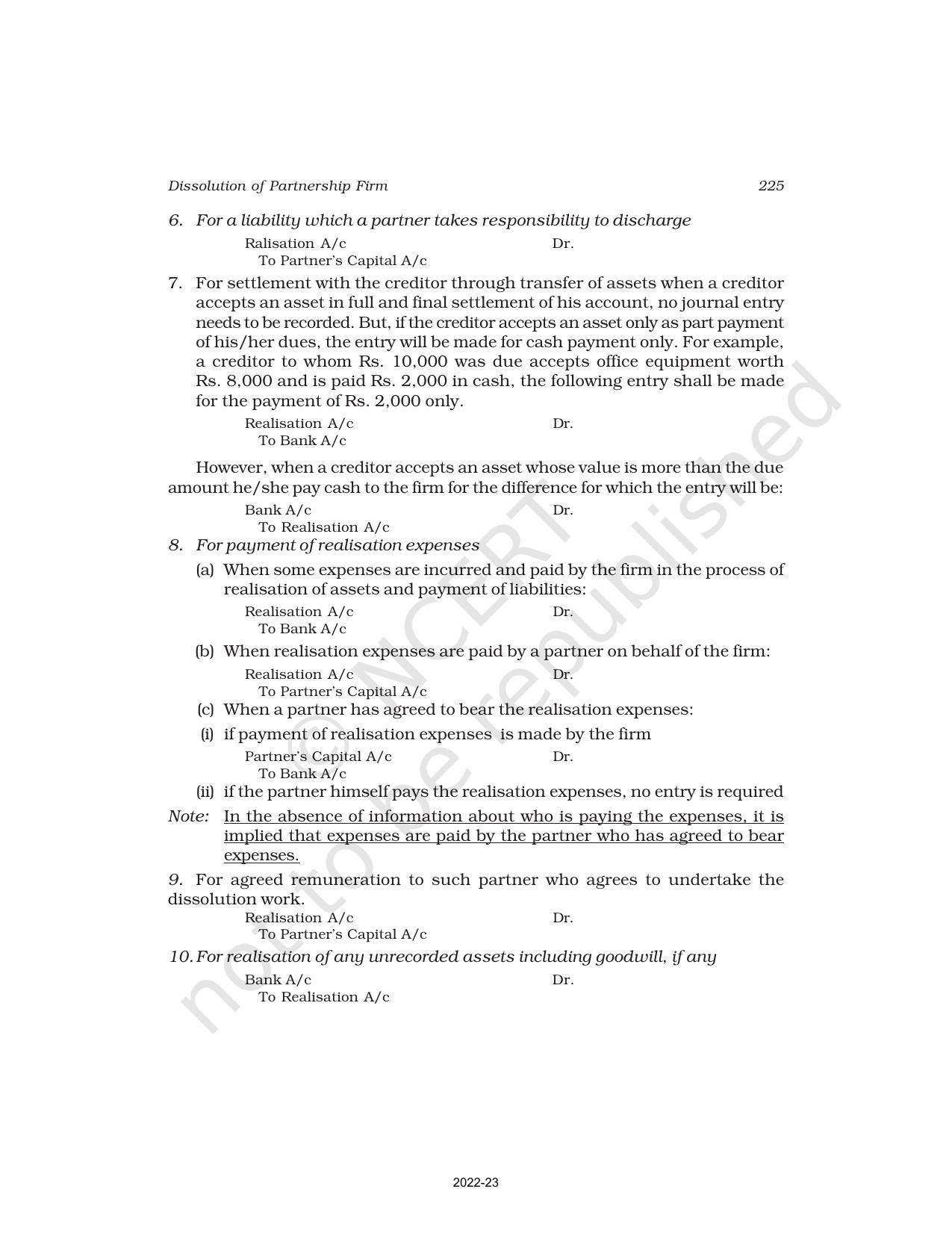 NCERT Book for Class 12 Accountancy Part I Chapter 5 Dissolution of Partnership Firm - Page 10
