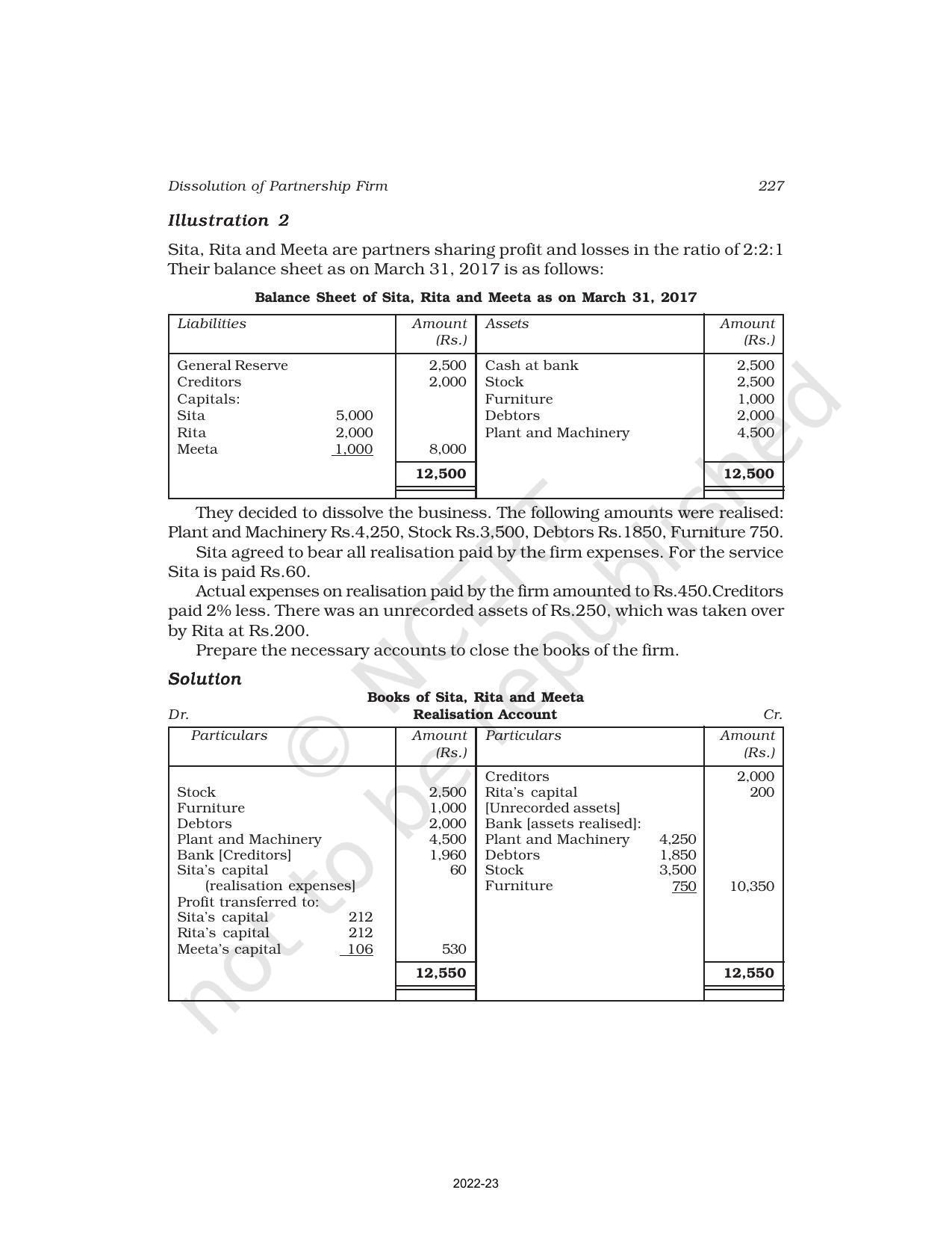 NCERT Book for Class 12 Accountancy Part I Chapter 5 Dissolution of Partnership Firm - Page 12