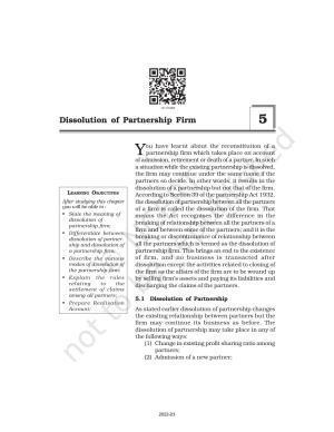 NCERT Book for Class 12 Accountancy Part I Chapter 5 Dissolution of Partnership Firm