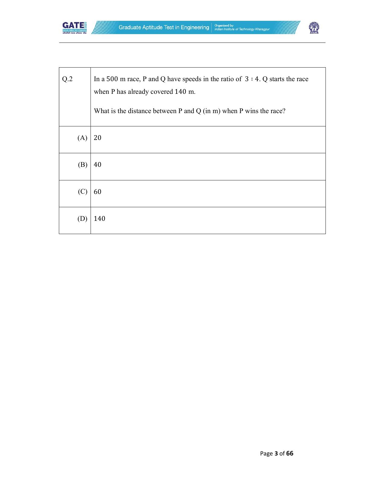 GATE 2022 Mathematics (MA) Question Paper - Page 3