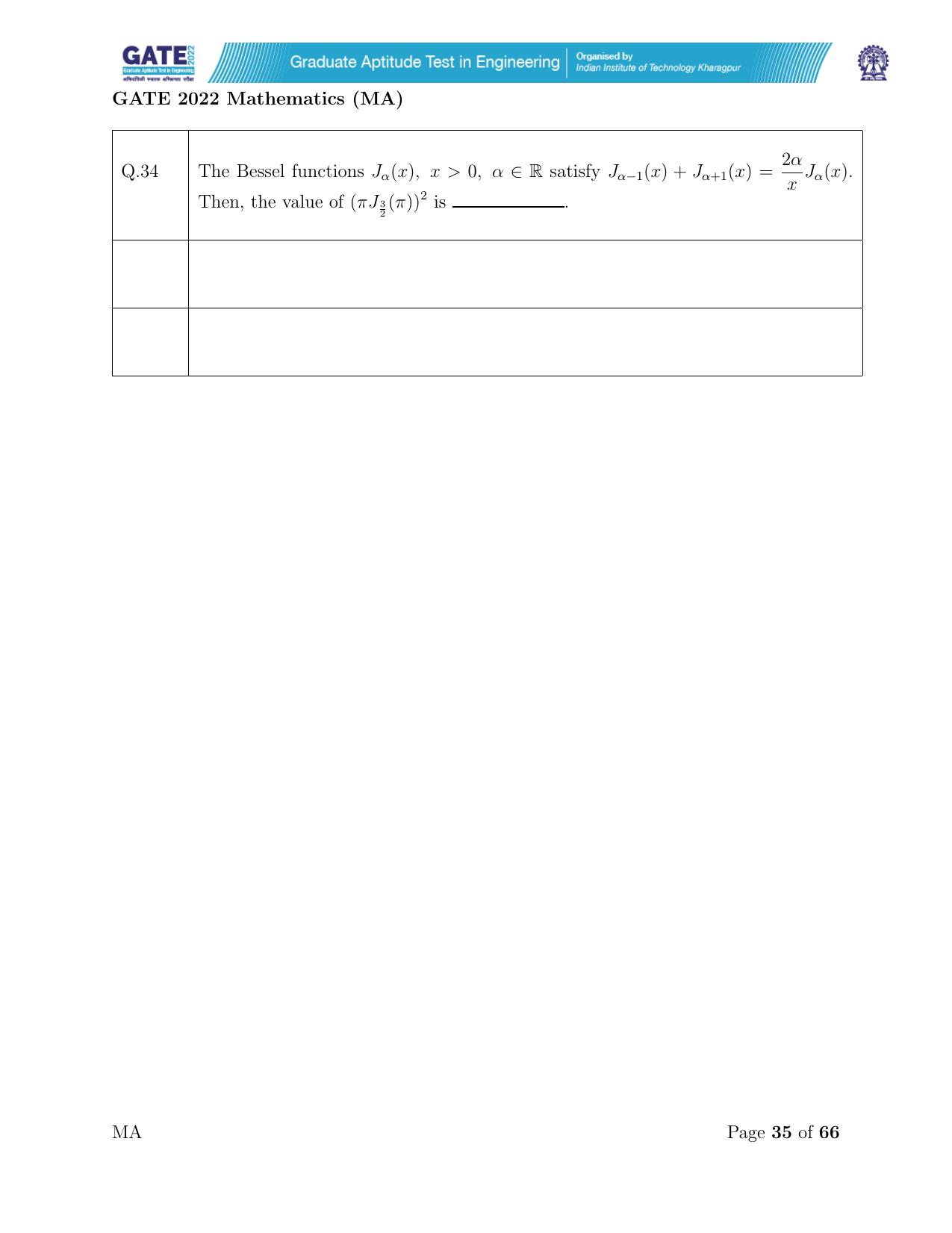 GATE 2022 Mathematics (MA) Question Paper - Page 35