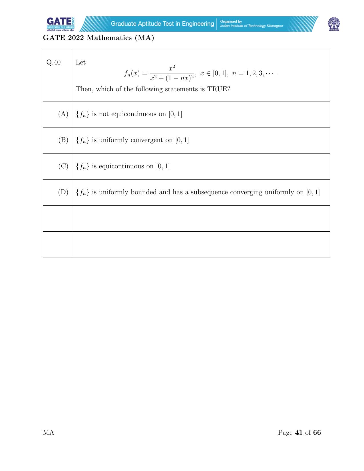 GATE 2022 Mathematics (MA) Question Paper - Page 41