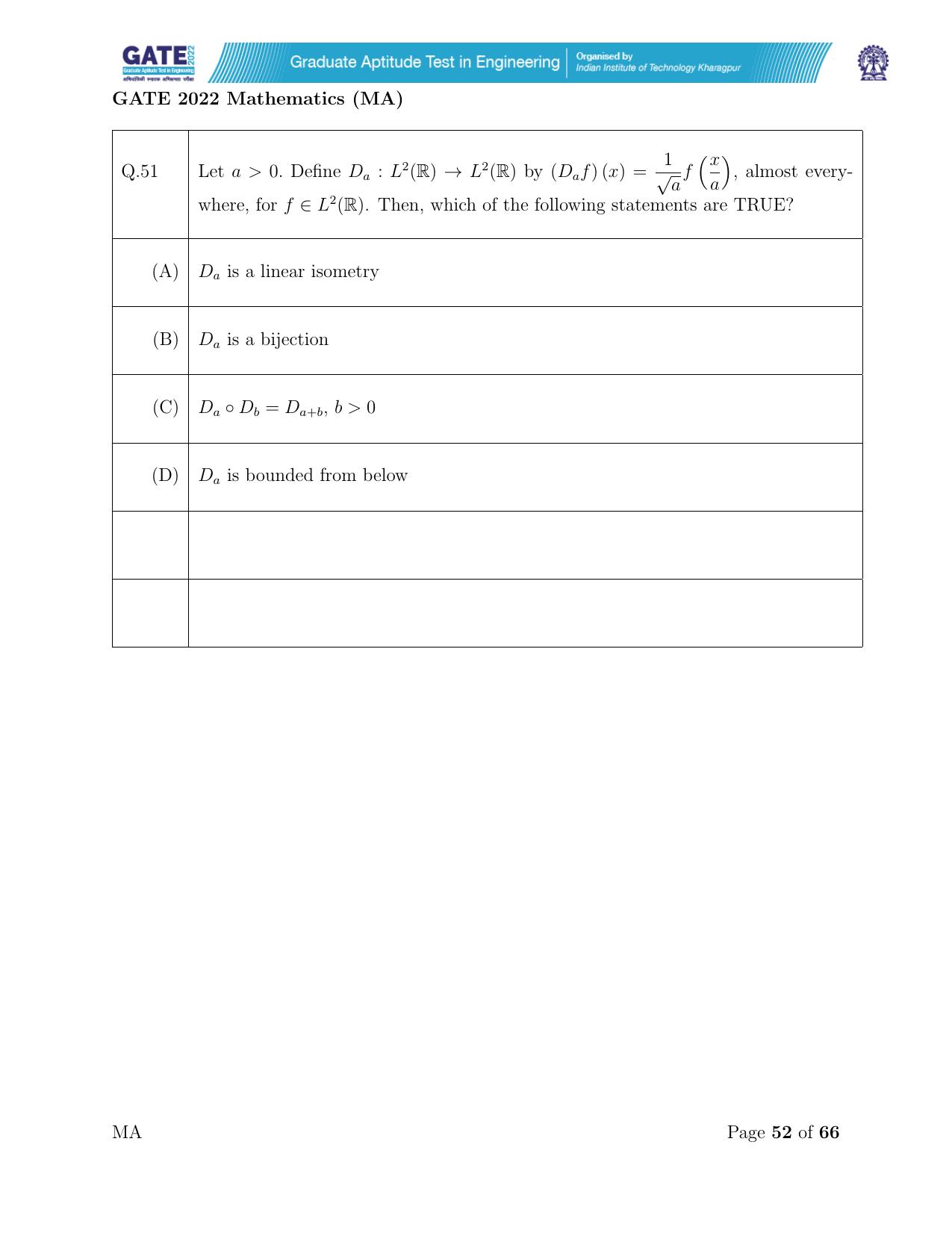 GATE 2022 Mathematics (MA) Question Paper - Page 52