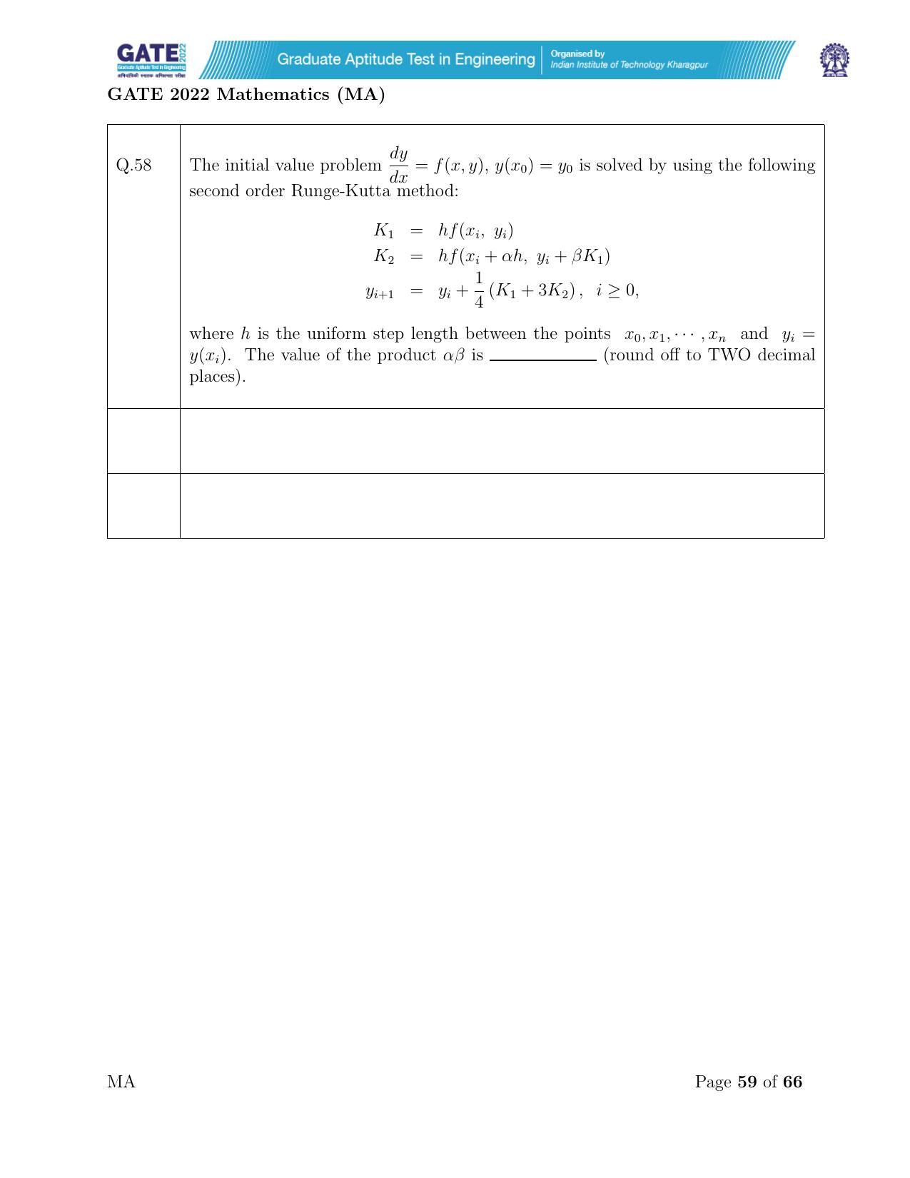 GATE 2022 Mathematics (MA) Question Paper - Page 59