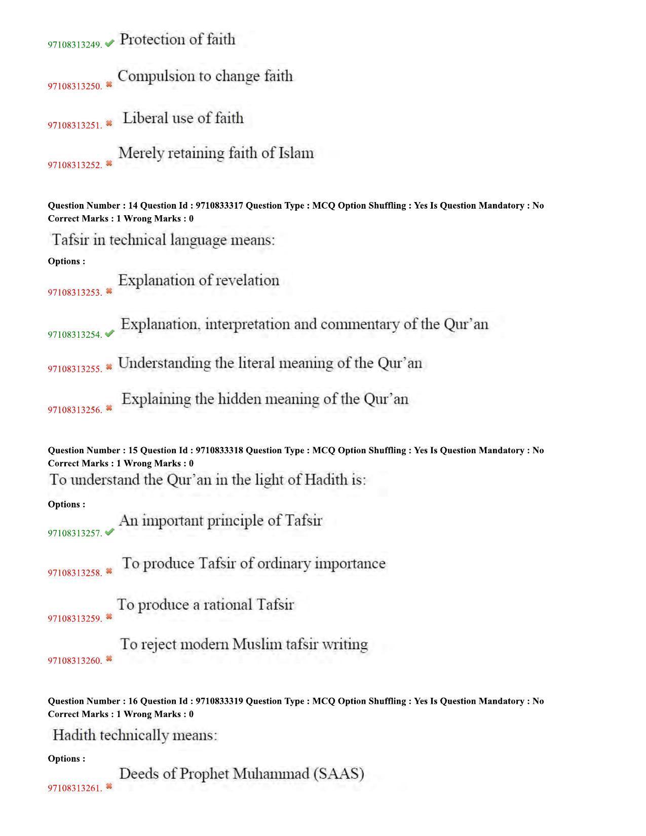 TS CPGET 2020 M.A. Islamic Studies (Shift 2) Question Paper with Answer Key - Page 6