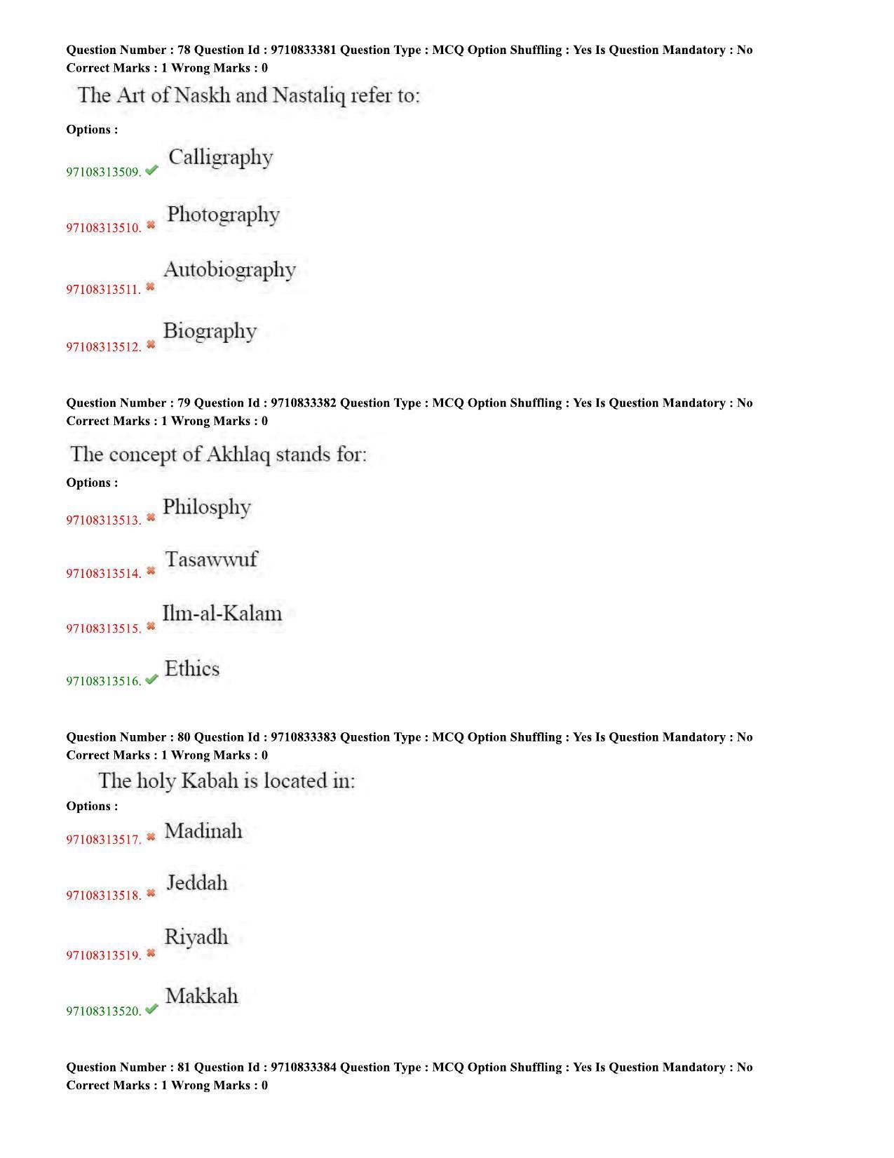 TS CPGET 2020 M.A. Islamic Studies (Shift 2) Question Paper with Answer Key - Page 28