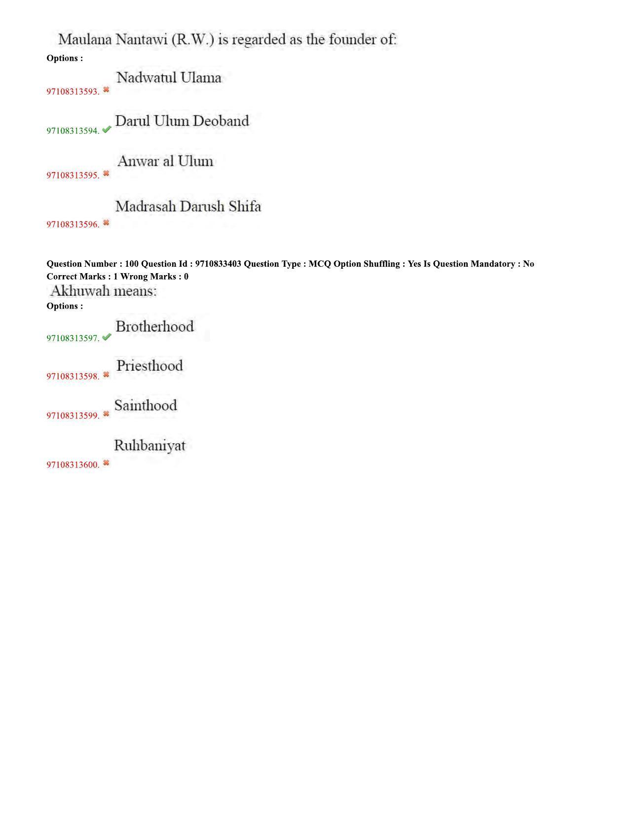 TS CPGET 2020 M.A. Islamic Studies (Shift 2) Question Paper with Answer Key - Page 35
