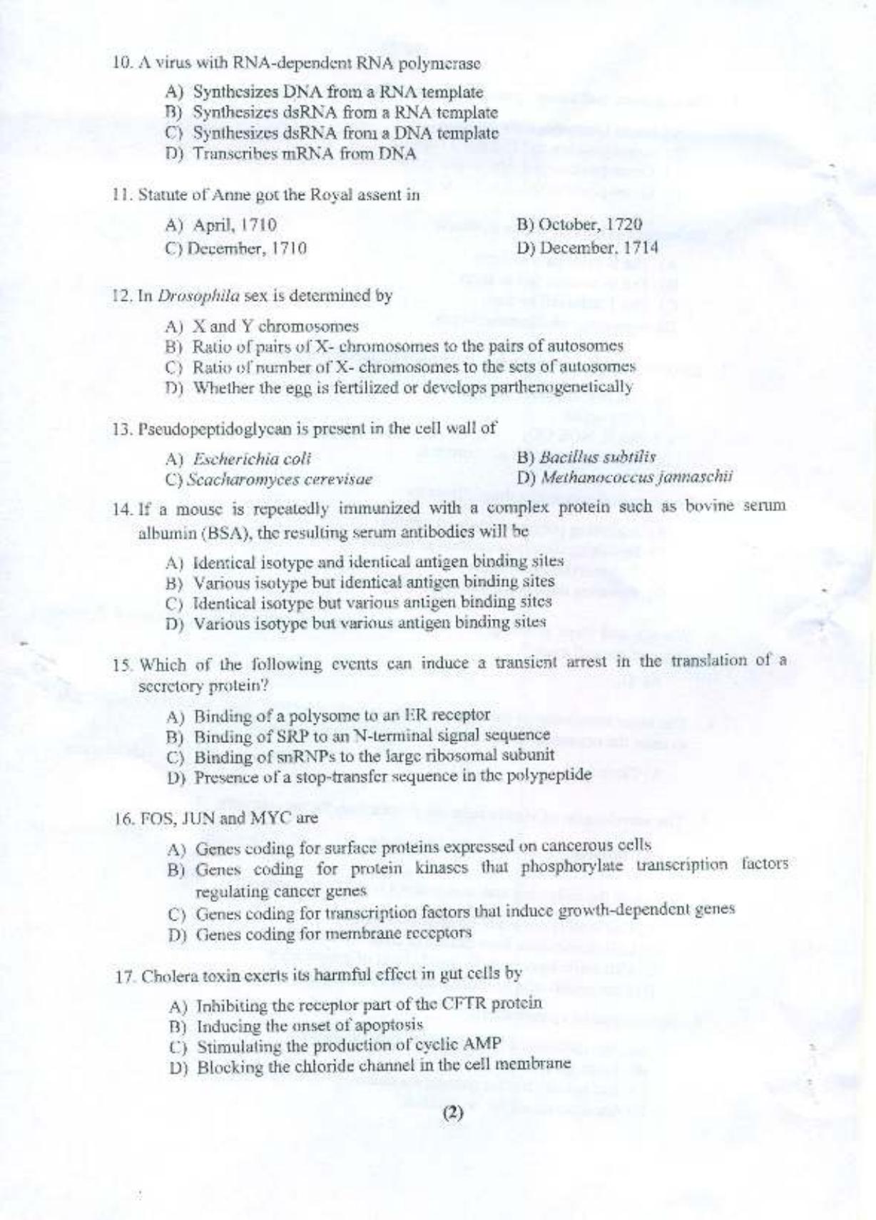 PU MPET Microbial Biotechnology 2015 Question Paper - Page 3