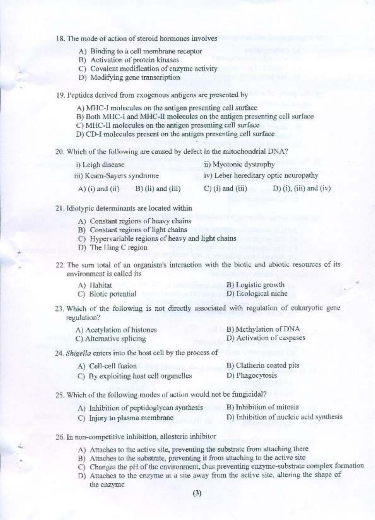 PU MPET Microbial Biotechnology 2015 Question Paper - Page 4