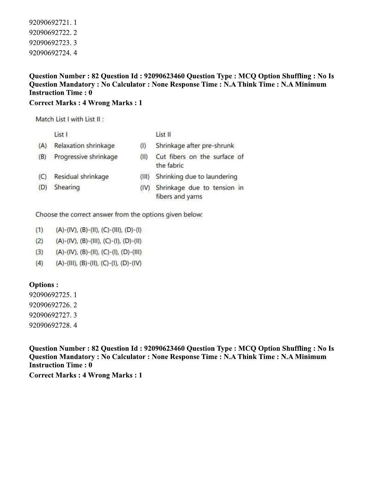 CUET PG 2023: HUQP23 – Textile Design Eng - Shift 2 (24-06-2023) Question Paper - Page 76
