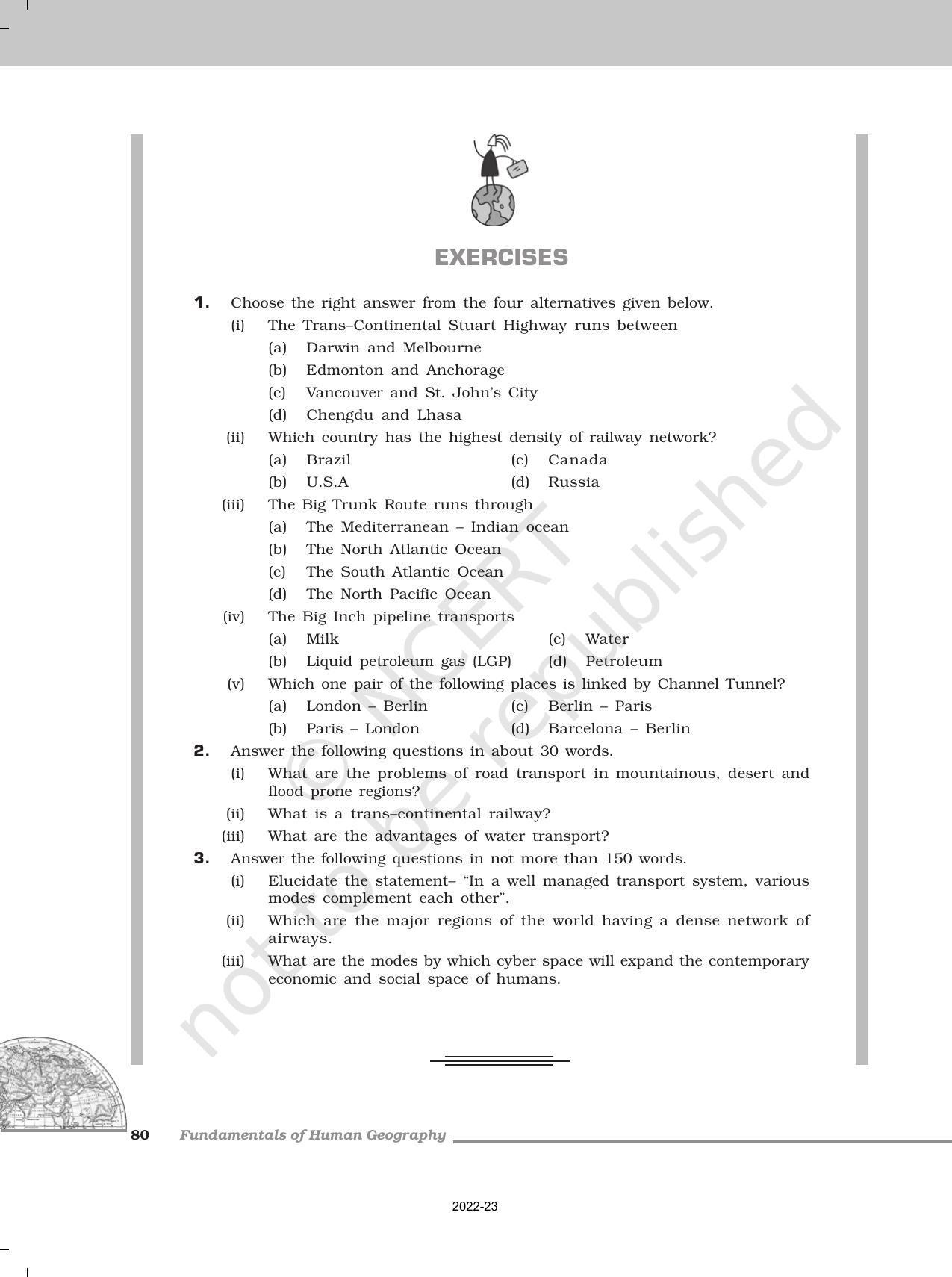 NCERT Book for Class 12 Geography (Part-1) Chapter 8 Transport and Communication - Page 16