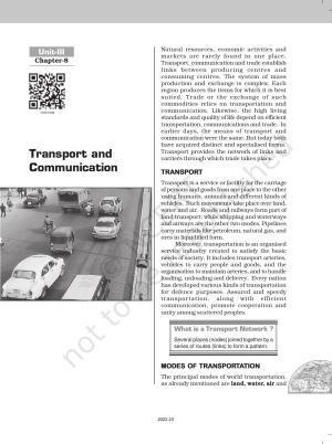 NCERT Book for Class 12 Geography (Part-1) Chapter 8 Transport and Communication
