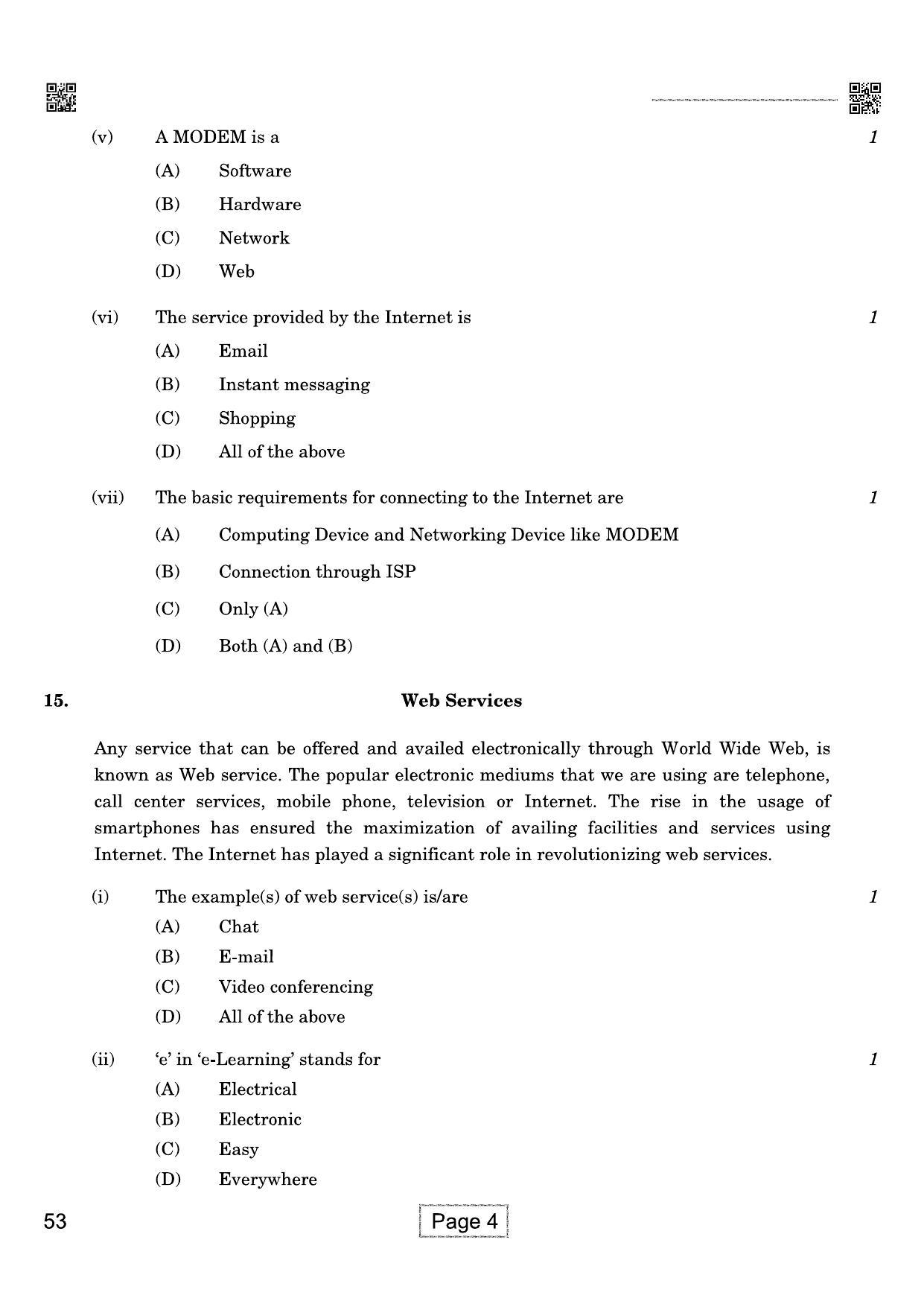 CBSE Class 10 QP_165_COMPUTER_APPLICATIONS 2021 Compartment Question Paper - Page 4