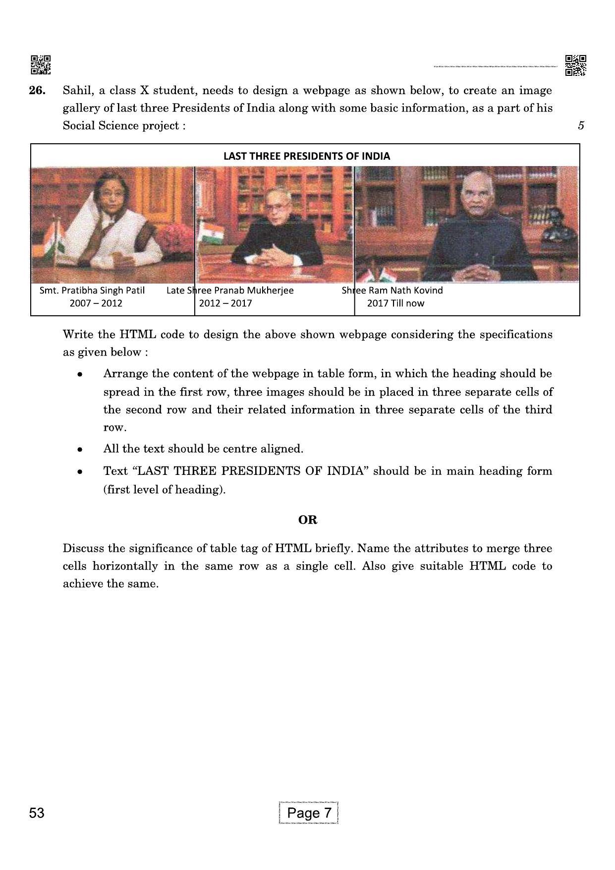 CBSE Class 10 QP_165_COMPUTER_APPLICATIONS 2021 Compartment Question Paper - Page 7