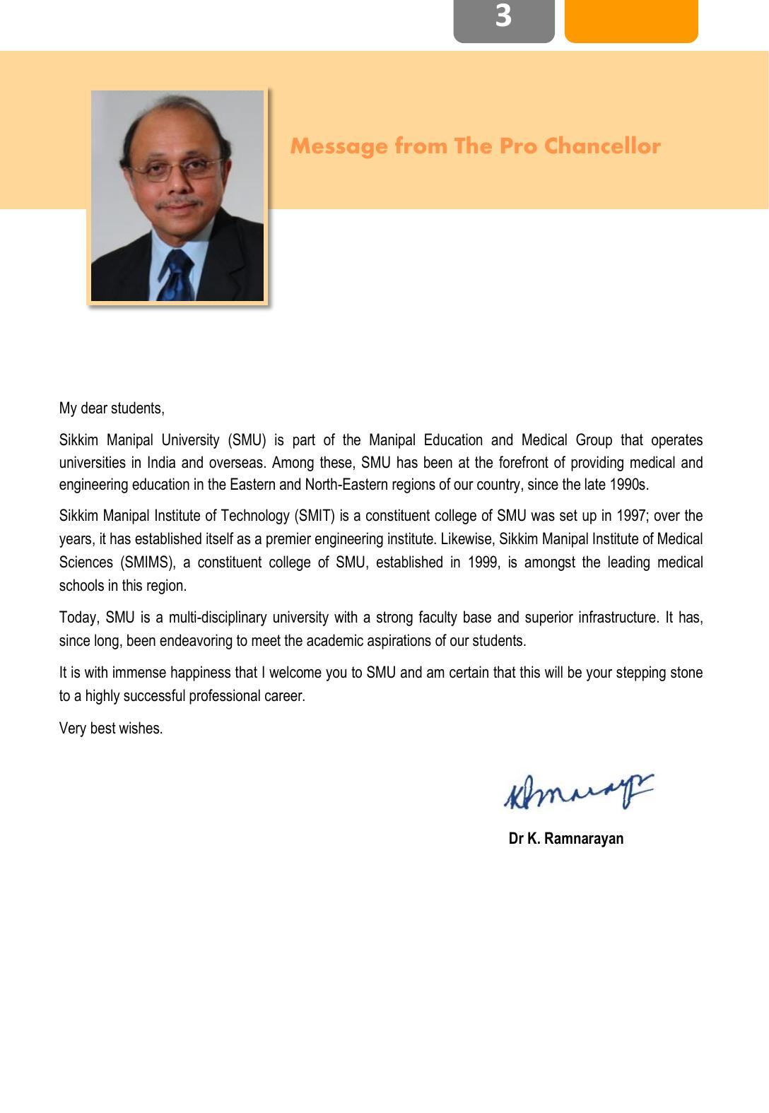Sikkim Manipal University (SMU), Gangtok Prospectus 2022 - Page 7