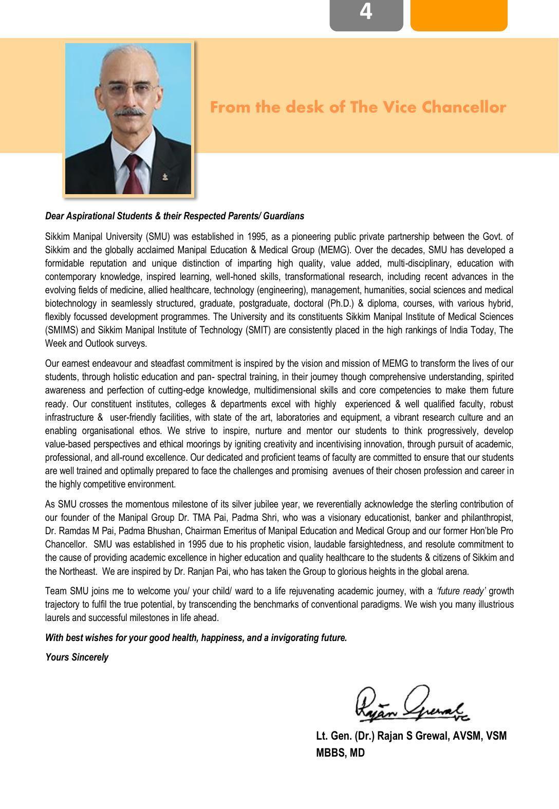 Sikkim Manipal University (SMU), Gangtok Prospectus 2022 - Page 8