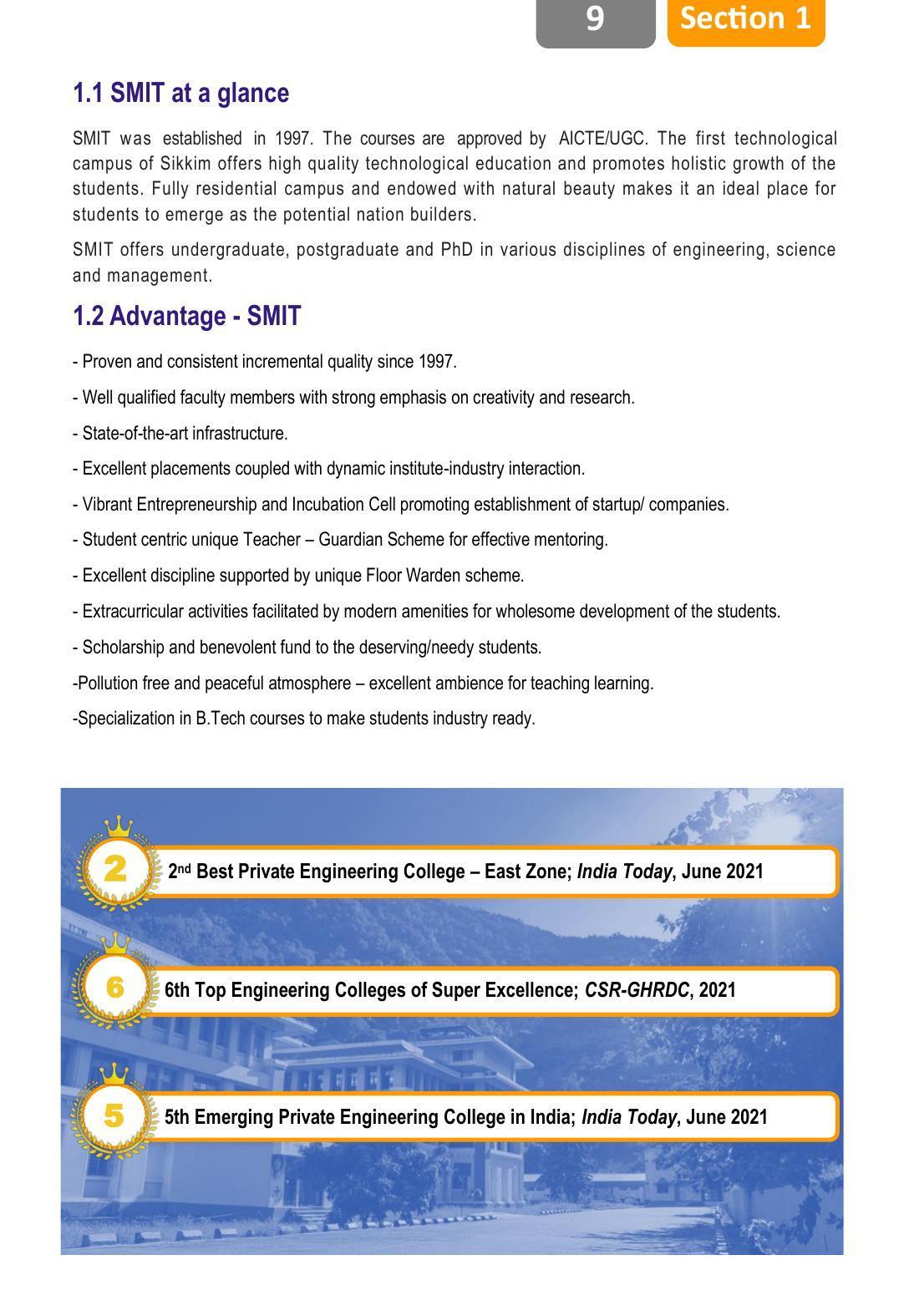 Sikkim Manipal University (SMU), Gangtok Prospectus 2022 - Page 13