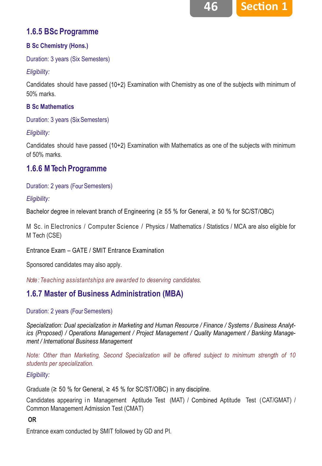 Sikkim Manipal University (SMU), Gangtok Prospectus 2022 - Page 50