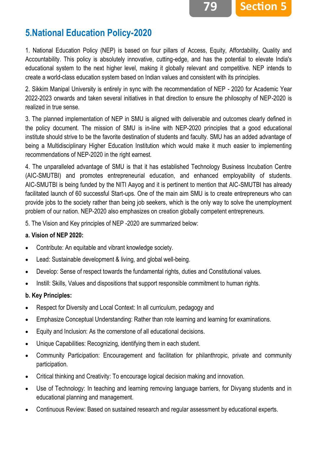 Sikkim Manipal University (SMU), Gangtok Prospectus 2022 - Page 83