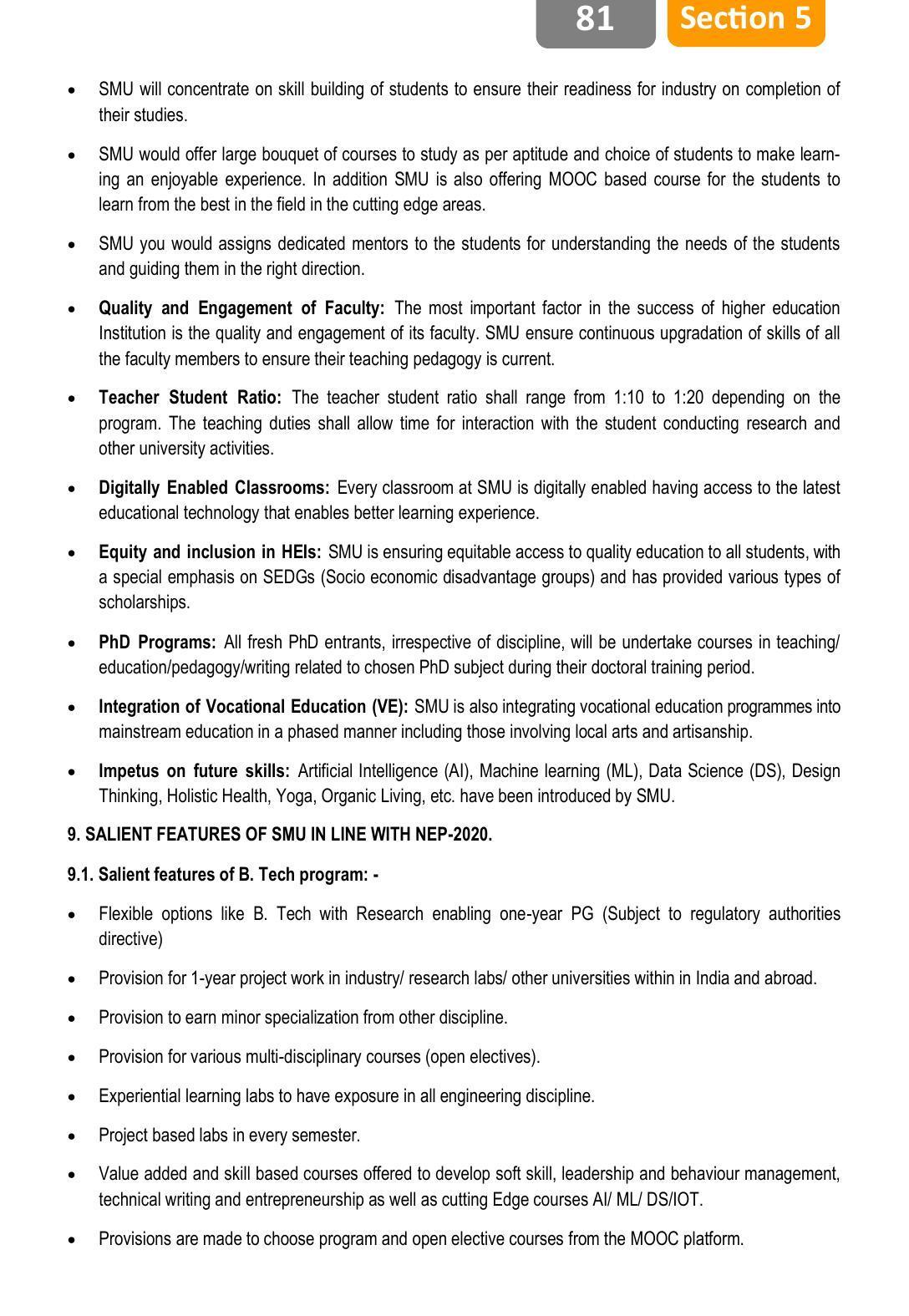 Sikkim Manipal University (SMU), Gangtok Prospectus 2022 - Page 85