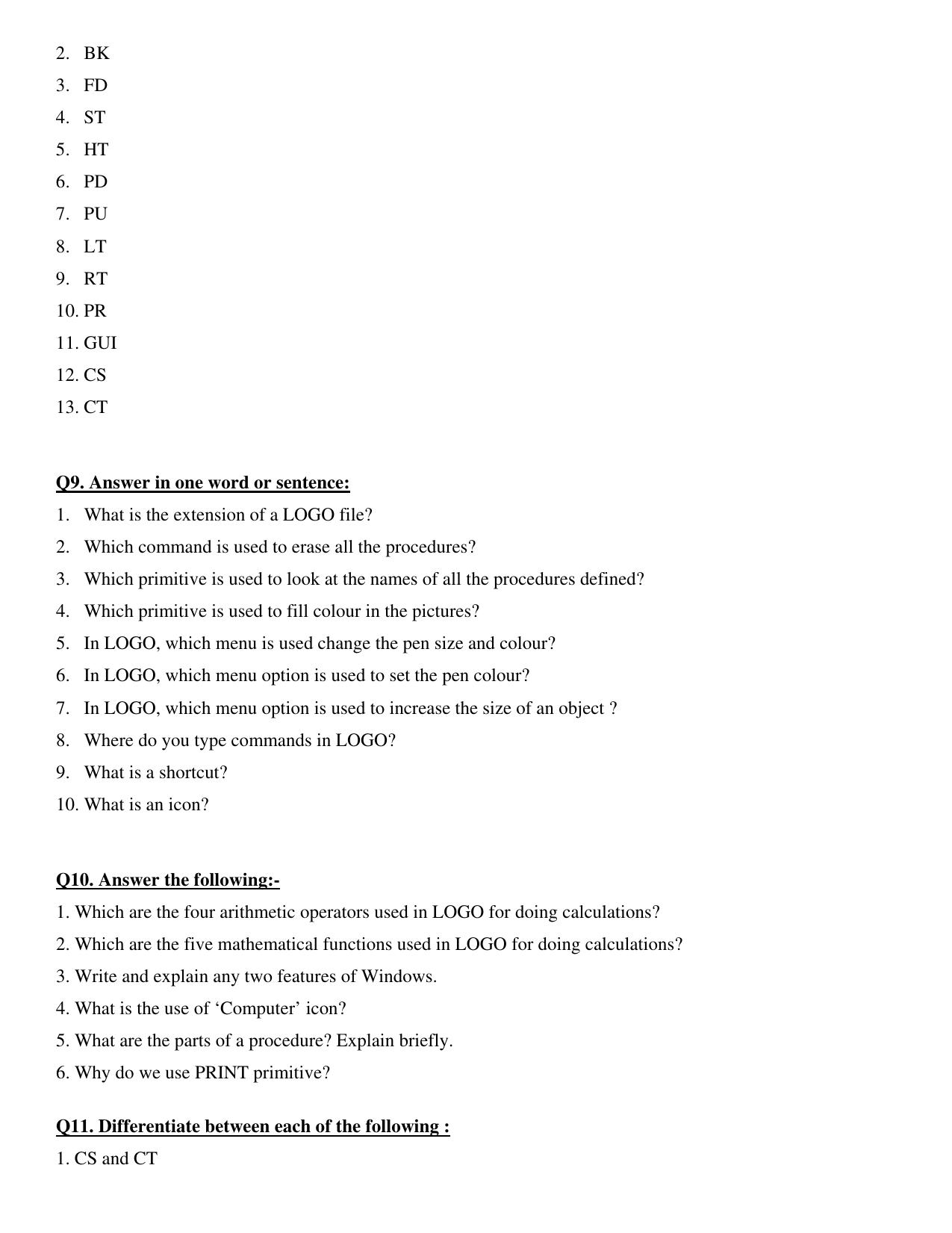 Worksheet for Class 4 Computers Assignment 10 - Page 3