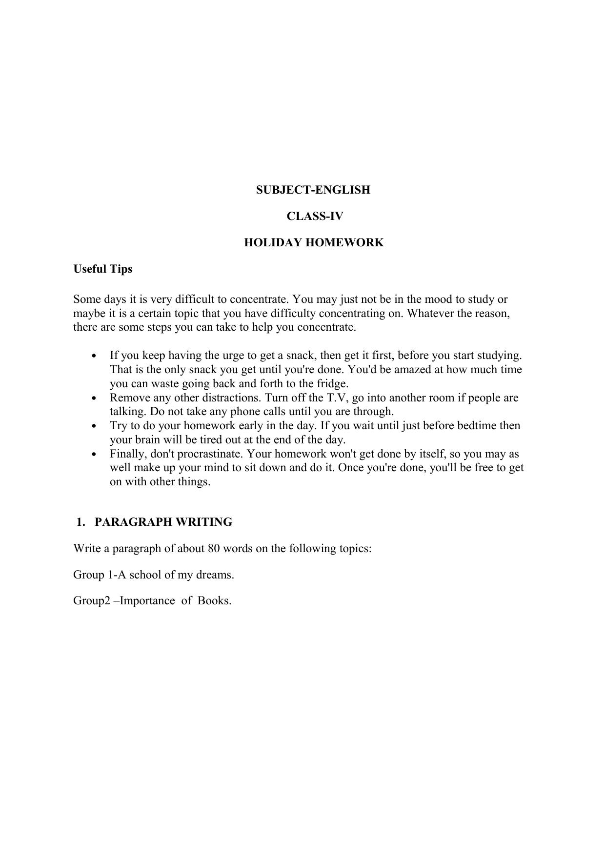Worksheet for Class 4 English Assignment 153 - Page 1