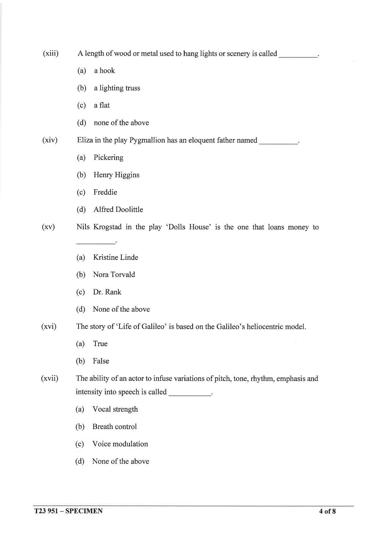 ICSE Class 10 Drama Sample Paper 2023 - Page 4
