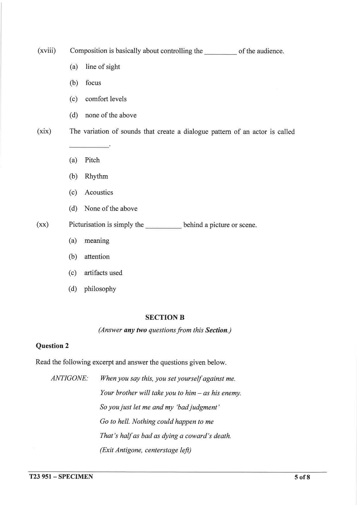 ICSE Class 10 Drama Sample Paper 2023 - Page 5