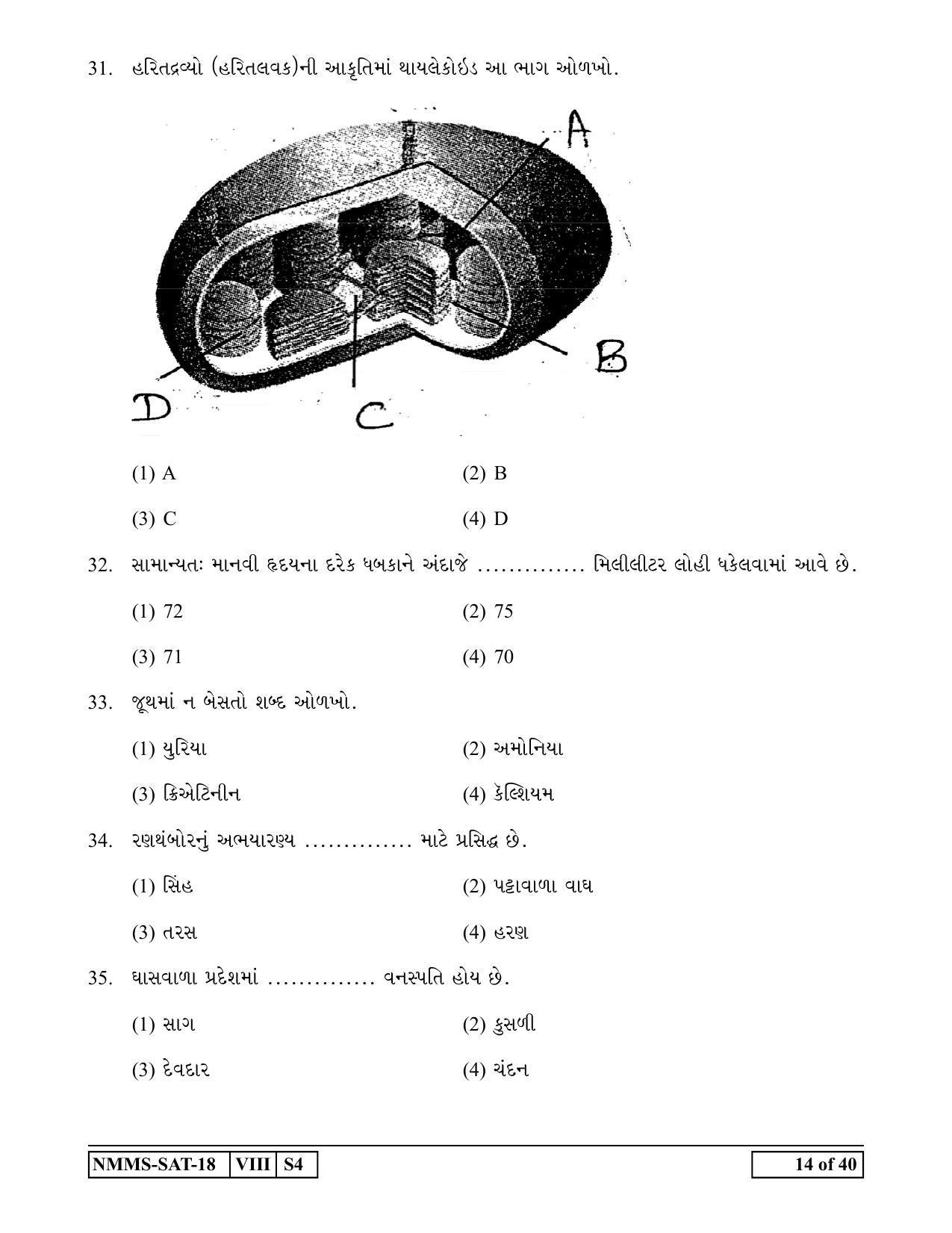SAT GUJARATI 2018-19 Class 8 Maharashtra NMMS Question Papers - Page 14