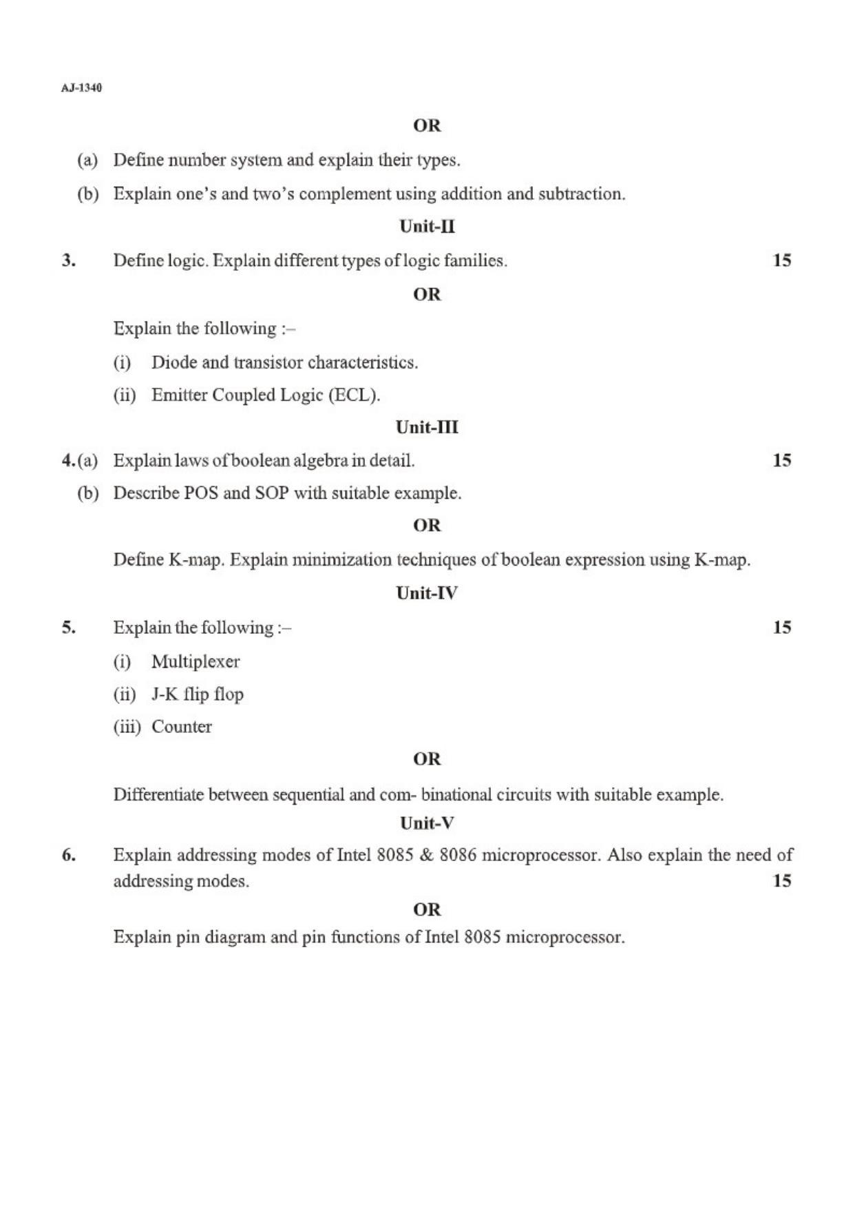 Bilaspur University Question Paper 2021-2022: B.C.A. Part-II (Two) (New Course) Digital Electronics And Microprocessor Paper 1 - Page 2