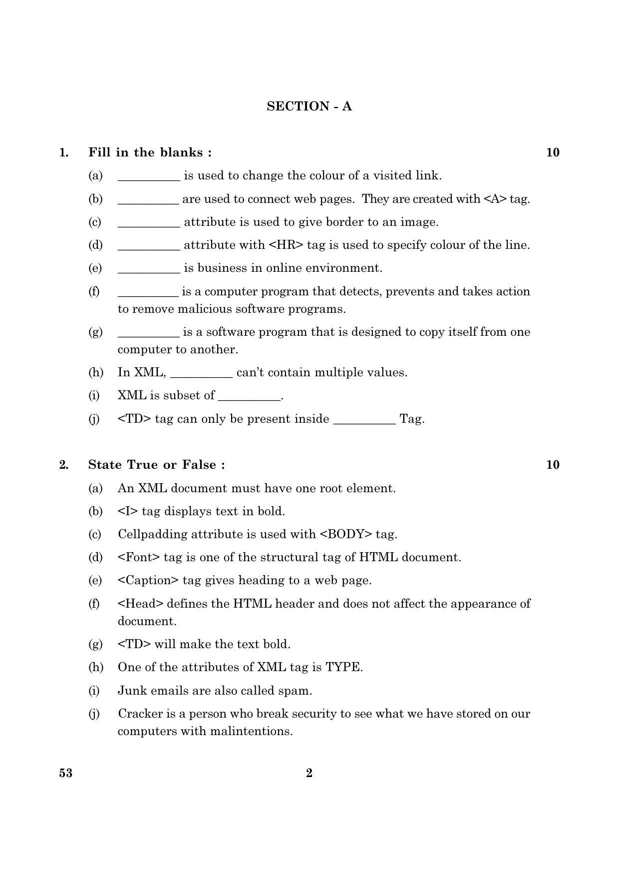 CBSE Class 10 053 Foundation Of Information Technology 2016 Question Paper - Page 2