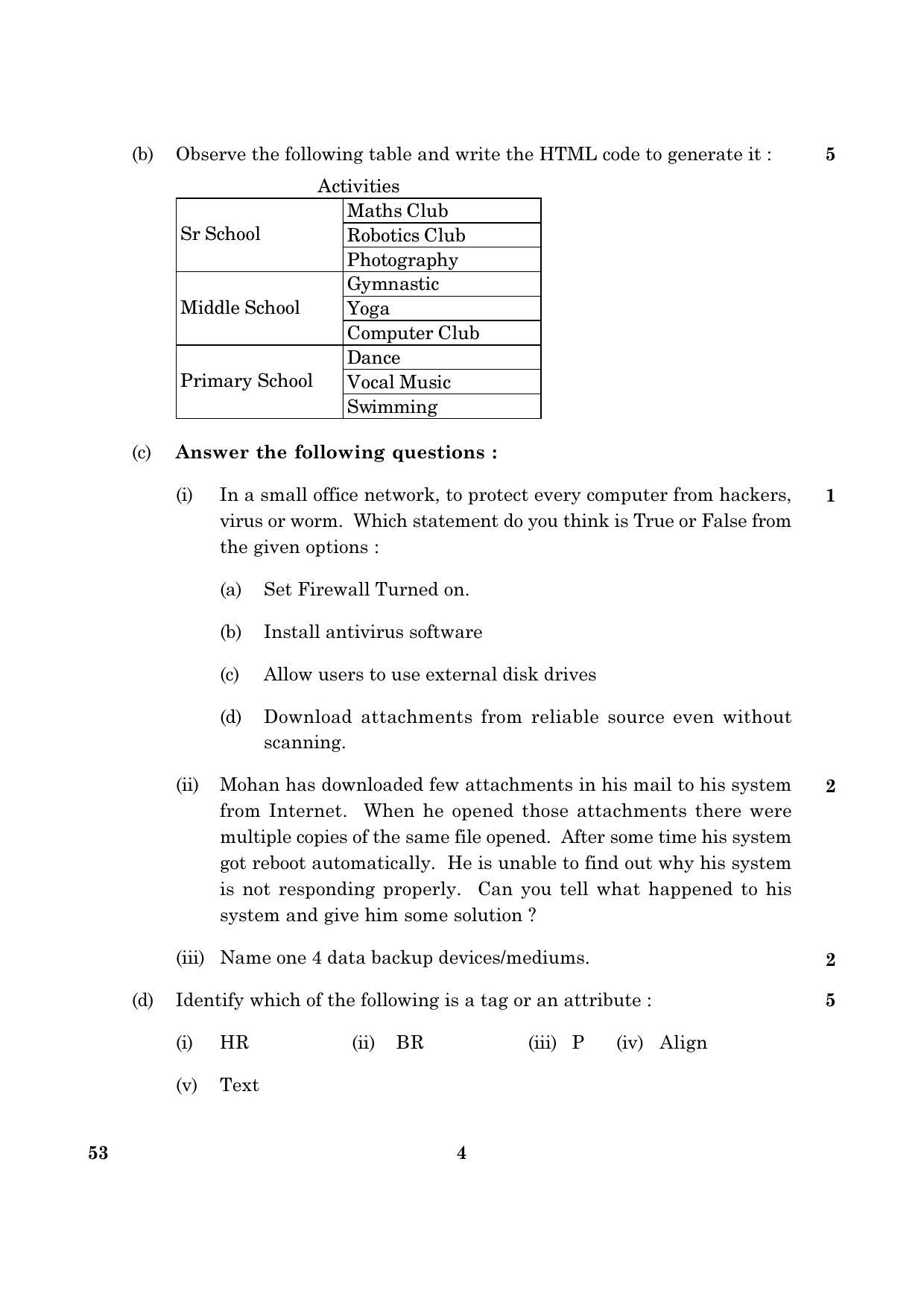 CBSE Class 10 053 Foundation Of Information Technology 2016 Question Paper - Page 4