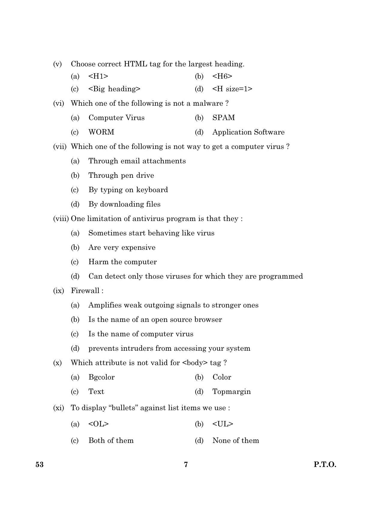 CBSE Class 10 053 Foundation Of Information Technology 2016 Question Paper - Page 7