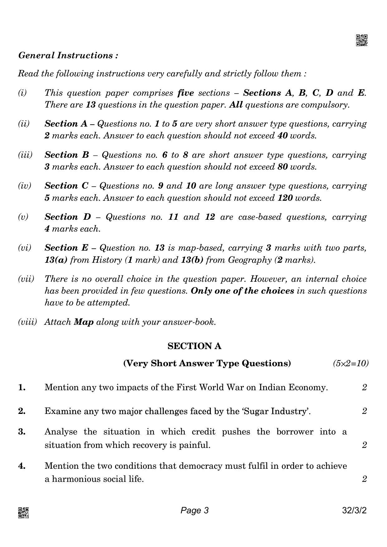 CBSE Class 10 32-3-2 Social Science 2022 Question Paper - Page 3