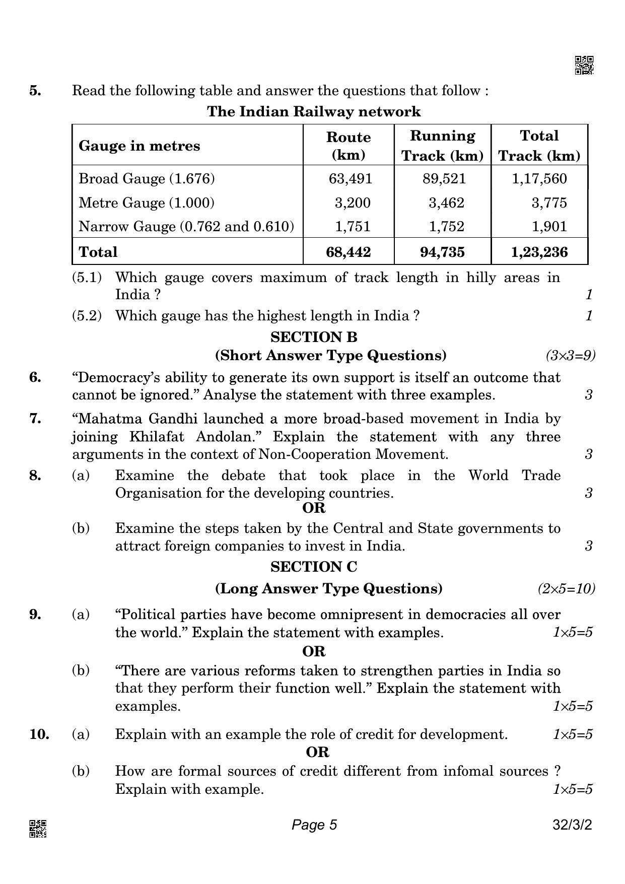 CBSE Class 10 32-3-2 Social Science 2022 Question Paper - Page 5