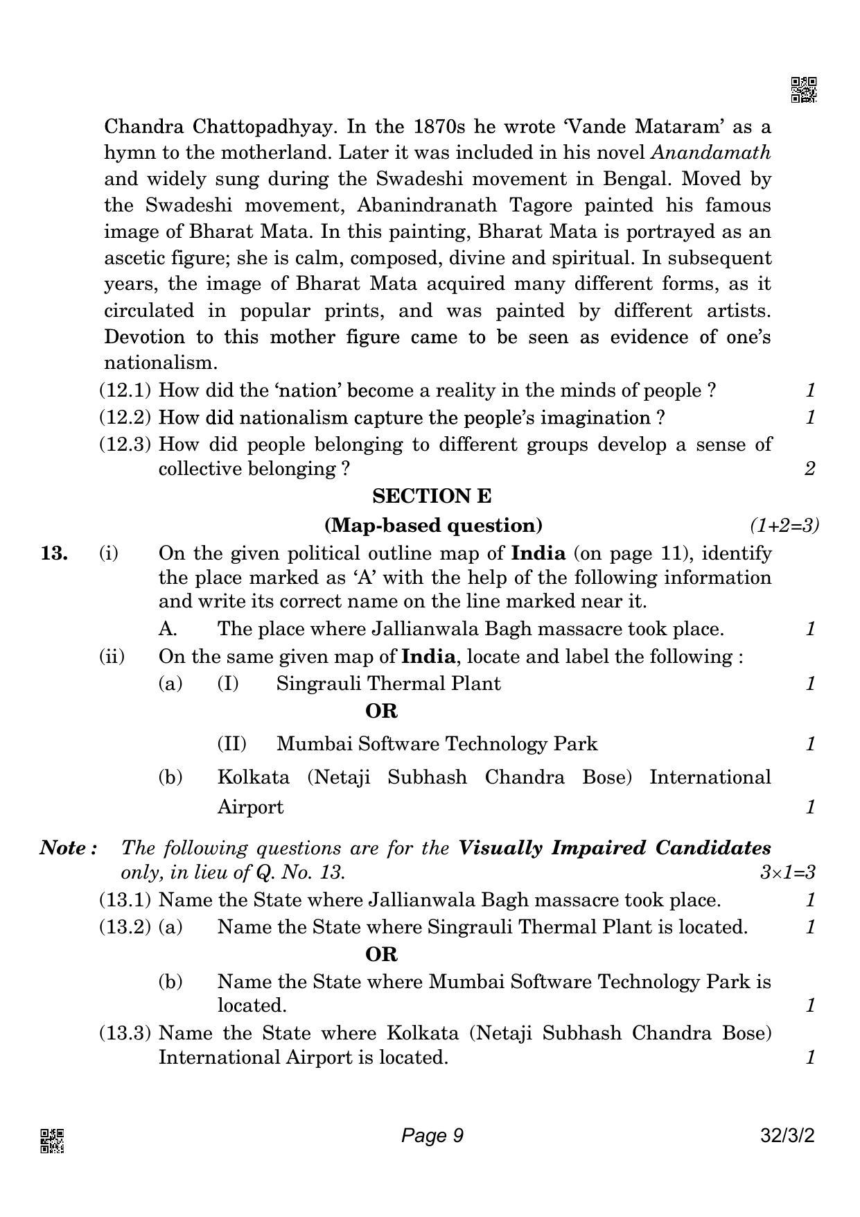 CBSE Class 10 32-3-2 Social Science 2022 Question Paper - Page 9