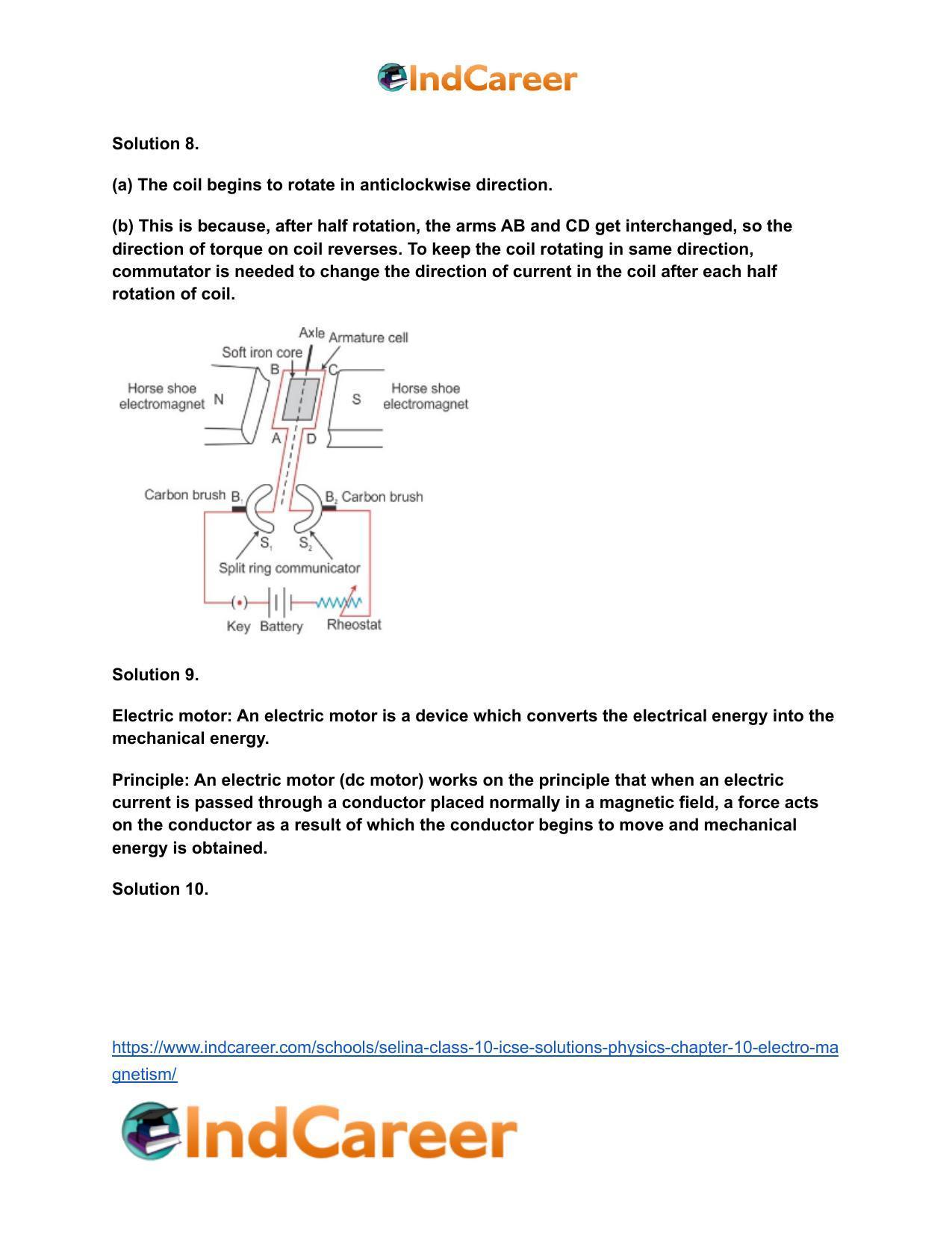 Selina Class 10 ICSE Solutions Physics : Chapter 10- Electro Magnetism - Page 12