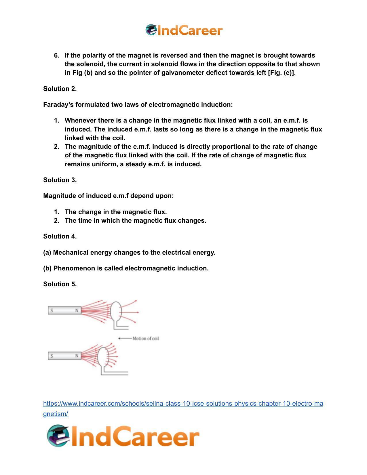 Selina Class 10 ICSE Solutions Physics : Chapter 10- Electro Magnetism - Page 15