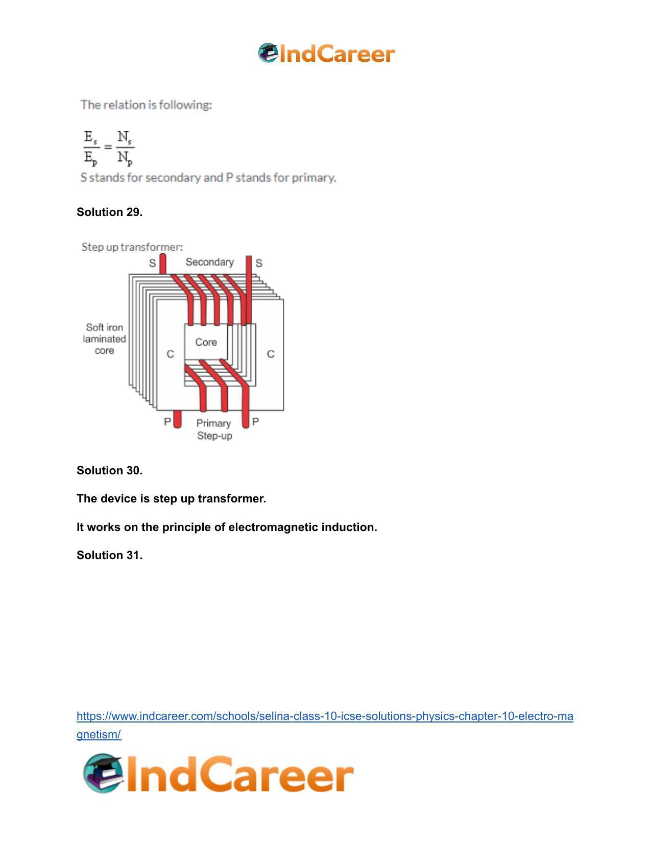 Selina Class 10 ICSE Solutions Physics : Chapter 10- Electro Magnetism - Page 21