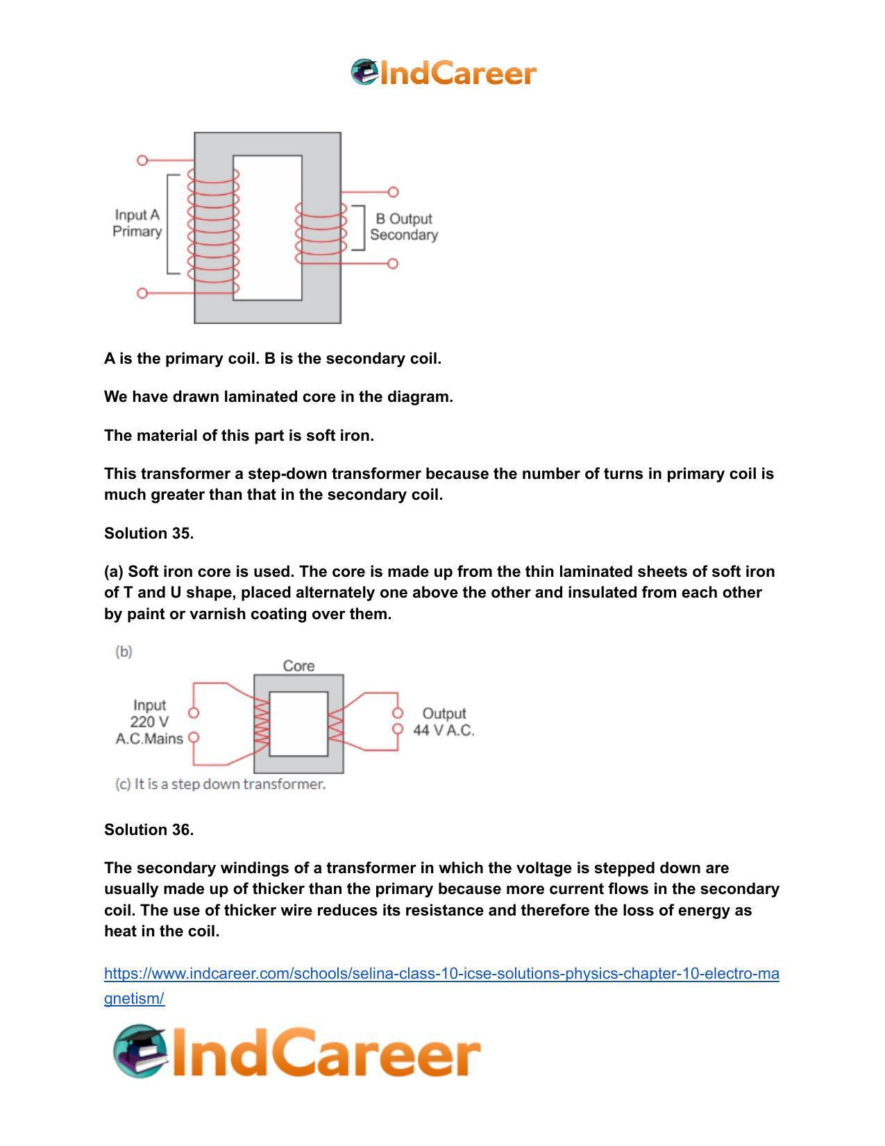 Selina Class 10 ICSE Solutions Physics : Chapter 10- Electro Magnetism - Page 24