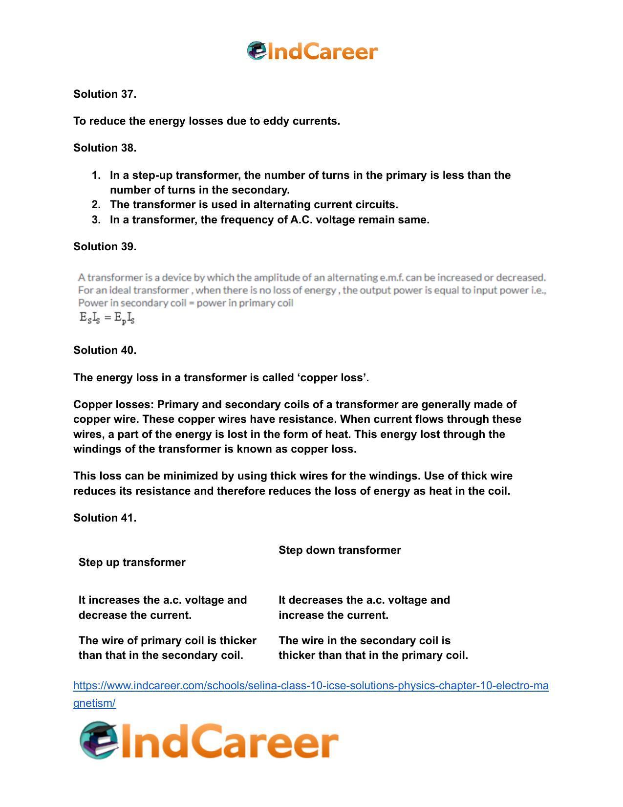 Selina Class 10 ICSE Solutions Physics : Chapter 10- Electro Magnetism - Page 25