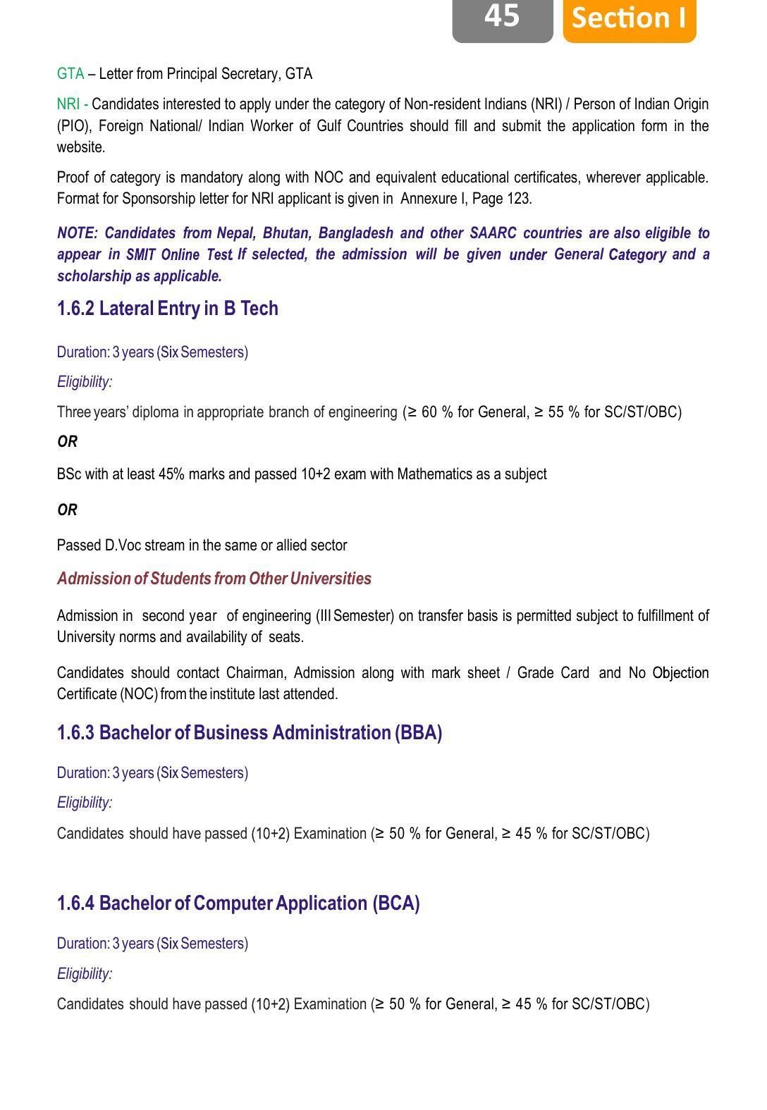 Sikkim Manipal University, Manipal SMU Prospectus -2022 - Page 51