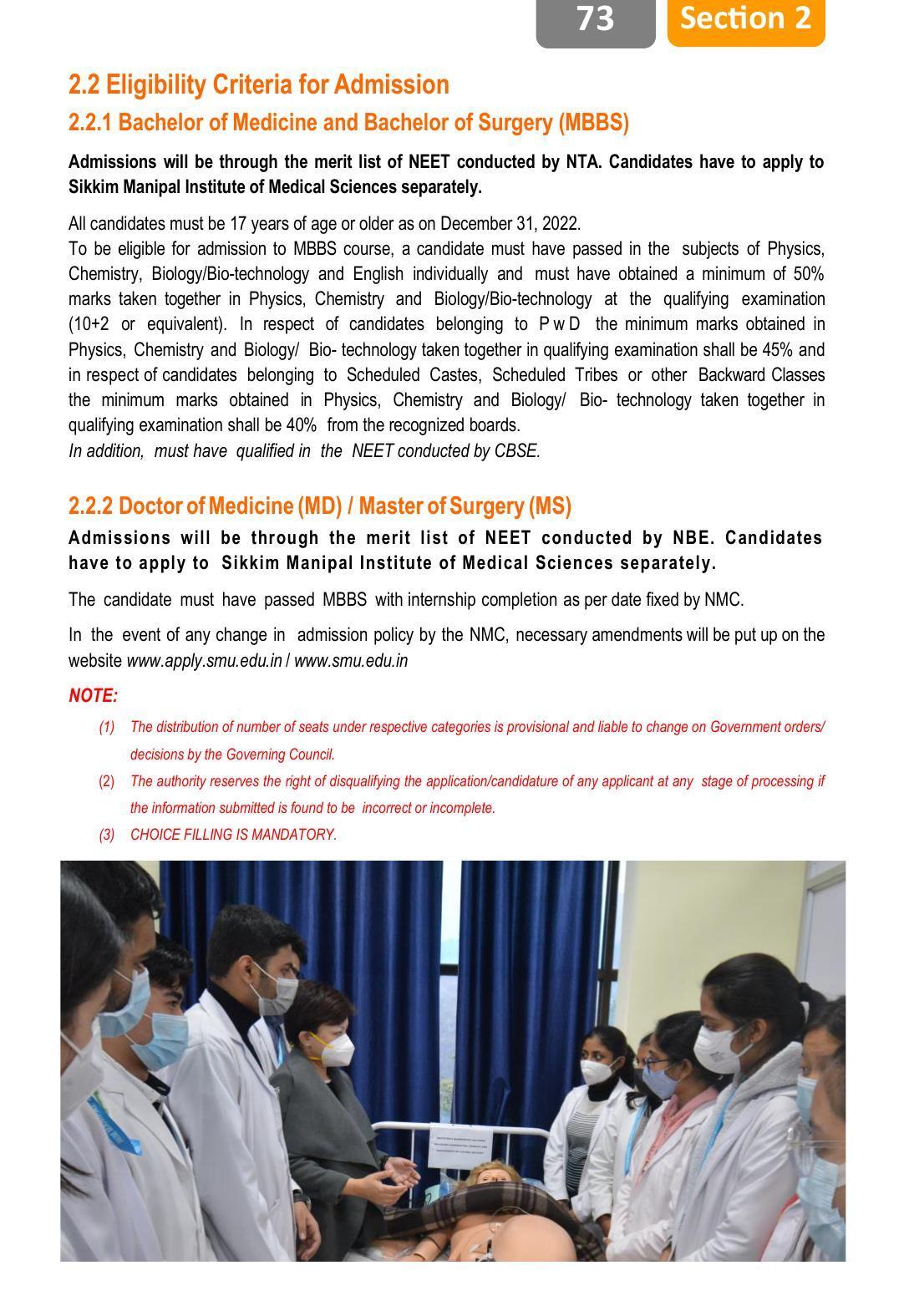 Sikkim Manipal University, Manipal SMU Prospectus -2022 - Page 79