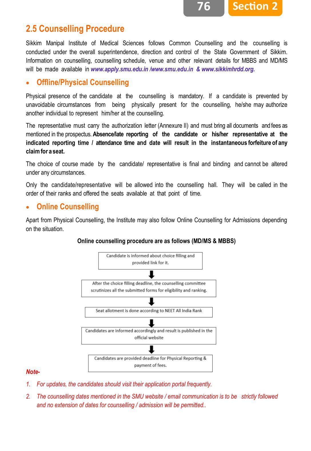 Sikkim Manipal University, Manipal SMU Prospectus -2022 - Page 82