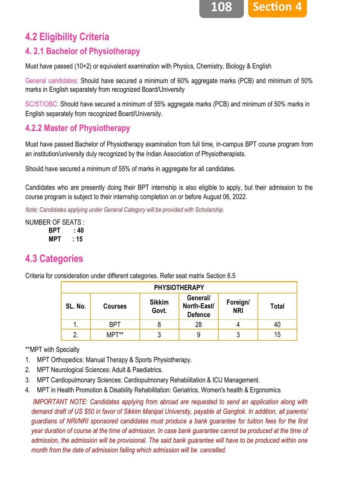 Sikkim Manipal University, Manipal SMU Prospectus -2022 - Page 114