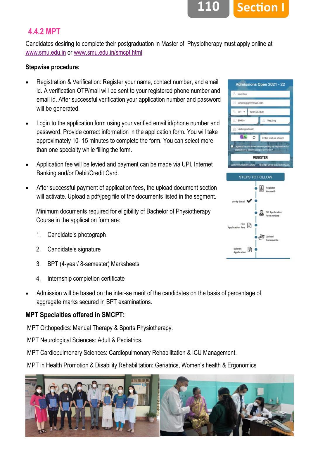 Sikkim Manipal University, Manipal SMU Prospectus -2022 - Page 116
