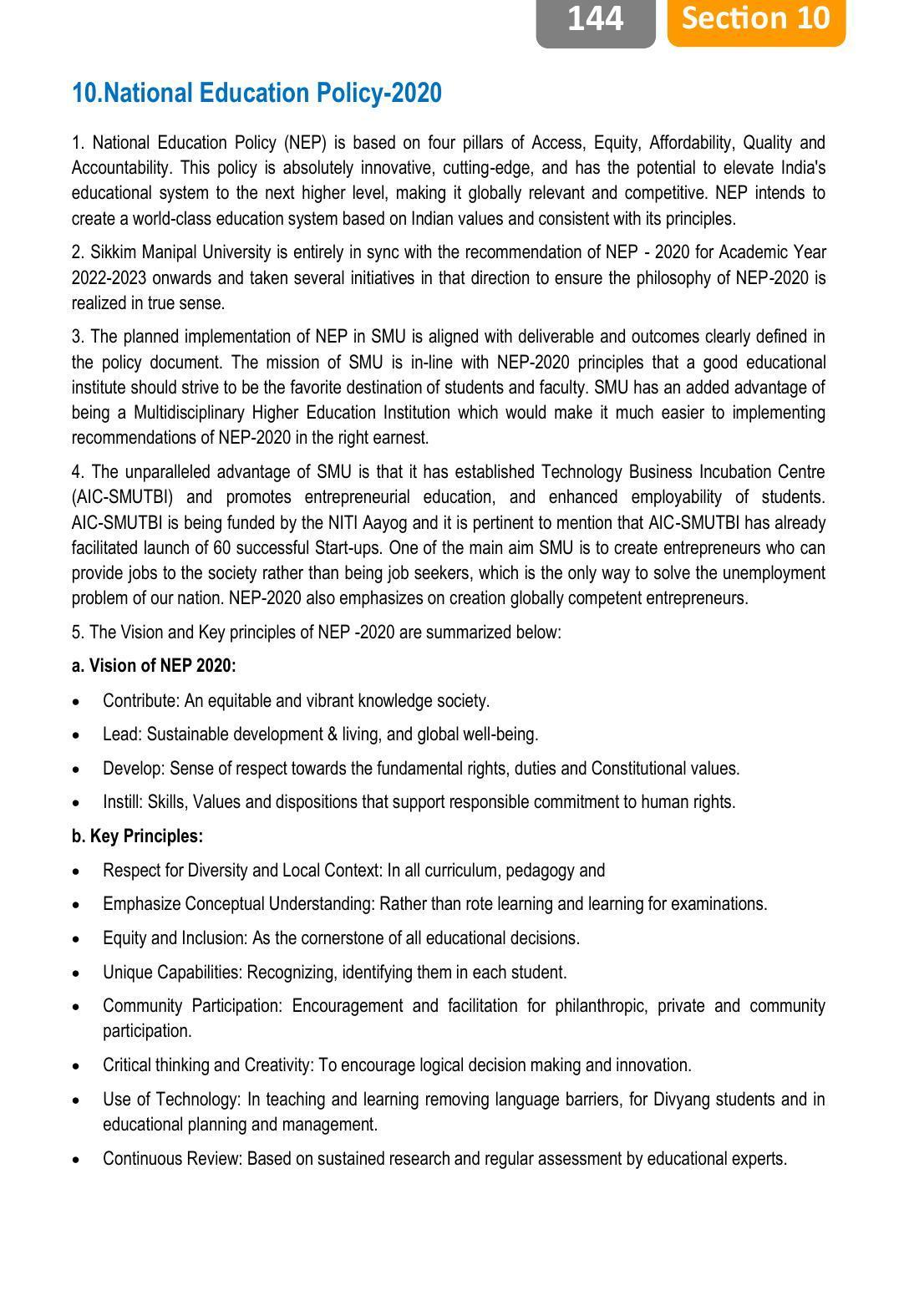 Sikkim Manipal University, Manipal SMU Prospectus -2022 - Page 150